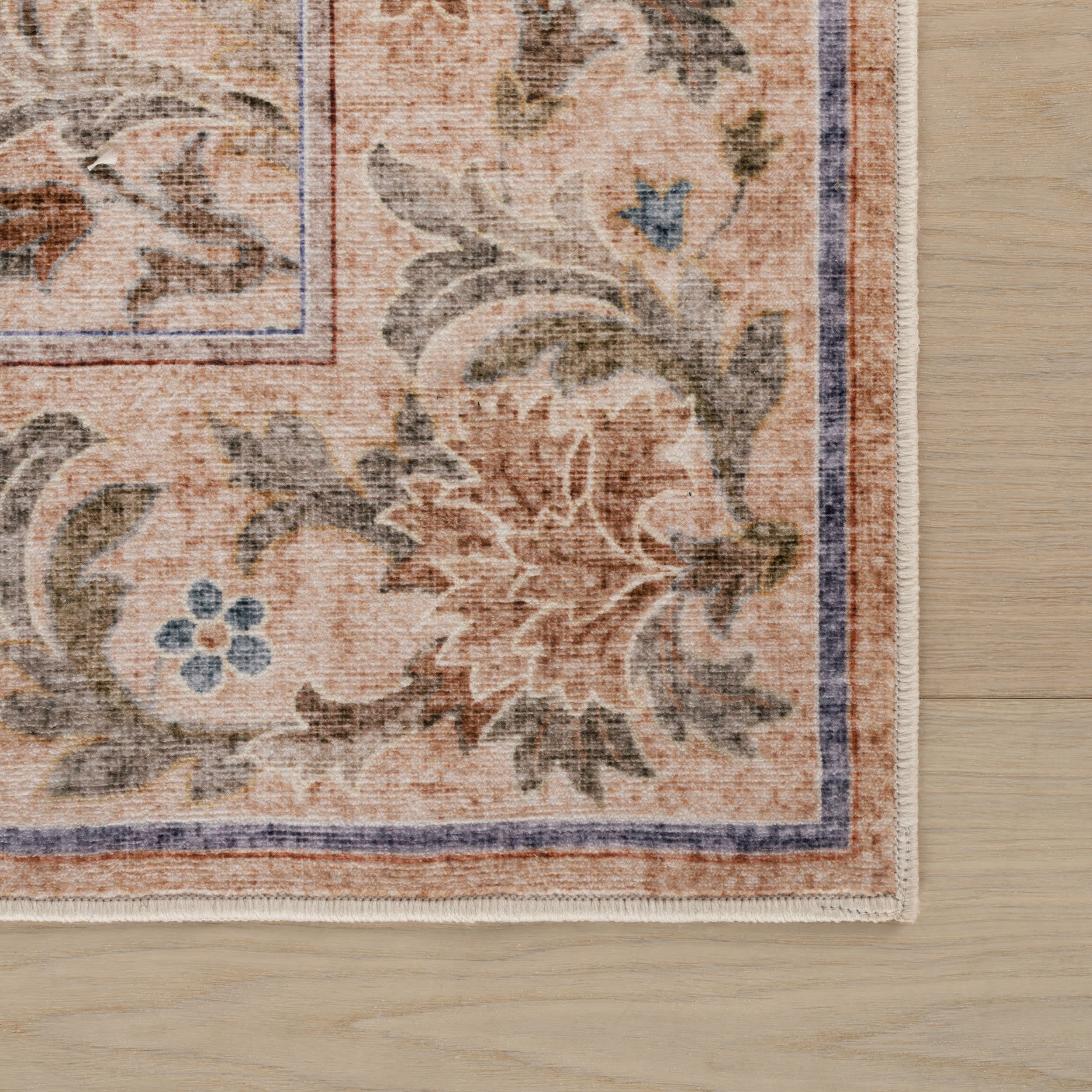 Sinikse Floral and Paisley Washable Rug | Peach - Image 4