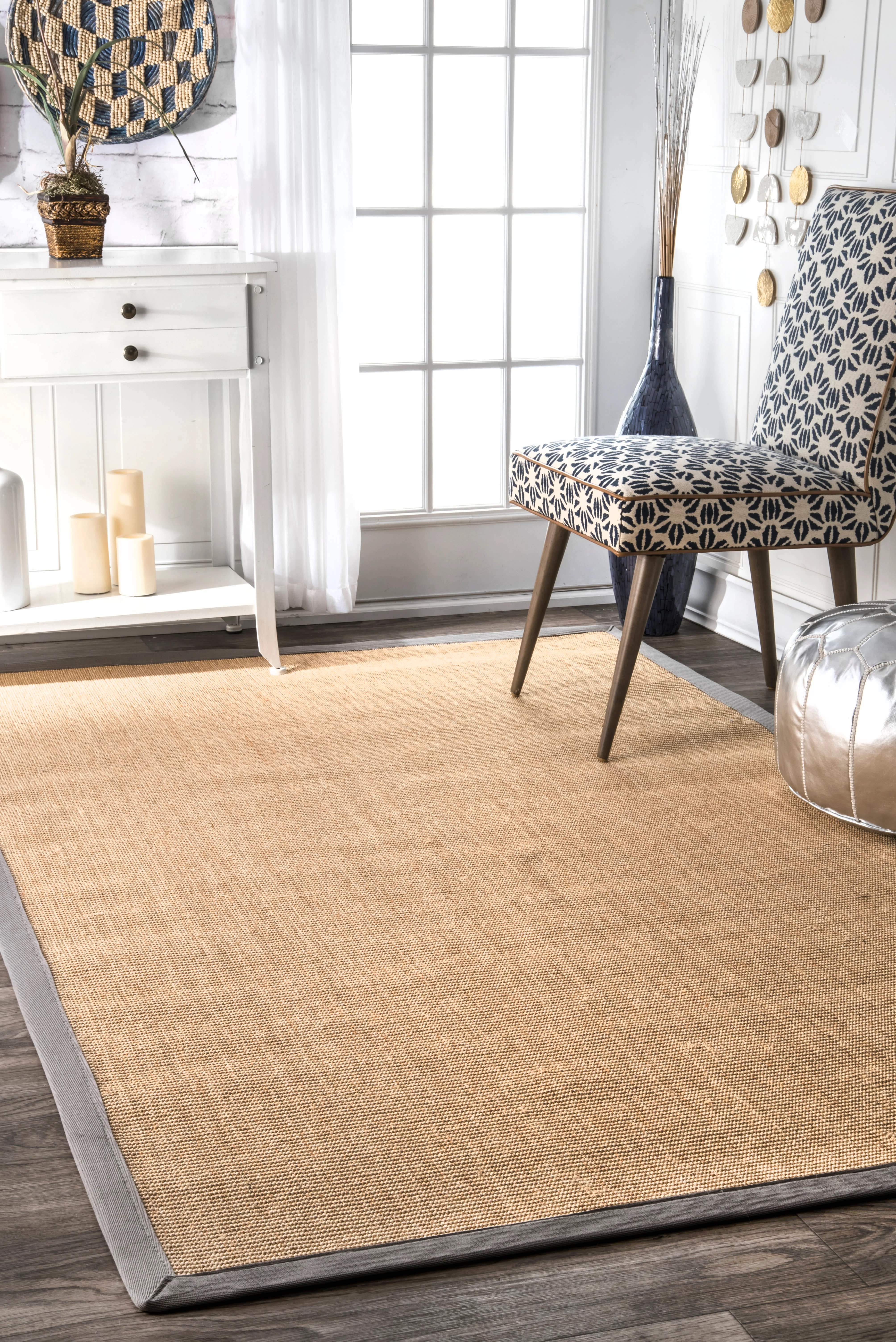 Sisal Border Rug | Light Grey - Image 2