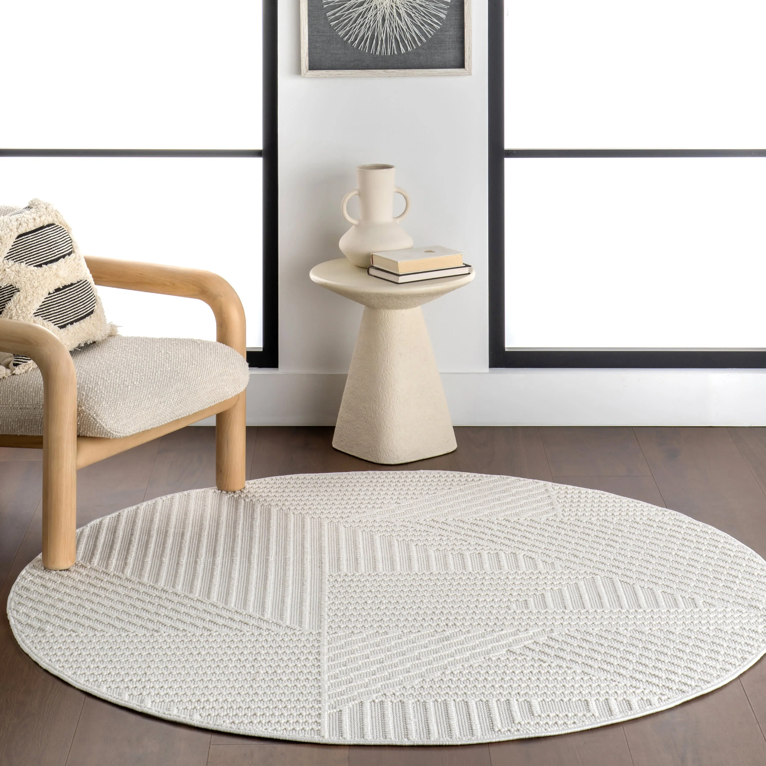 Sisile Zen Garden Tasseled Rug | Off White - Image 2