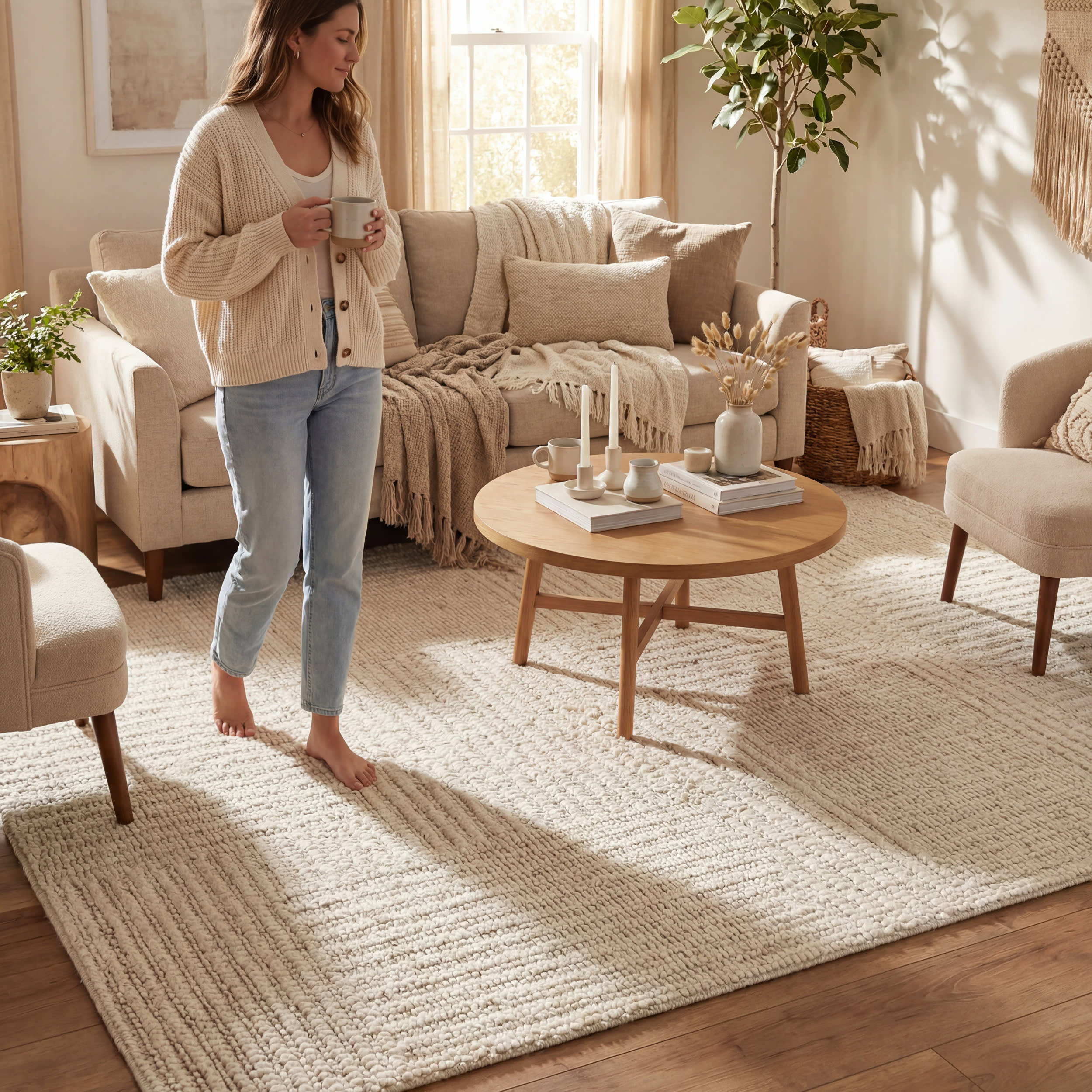 Skye Modern High-Low Rug | Ivory - Image 8
