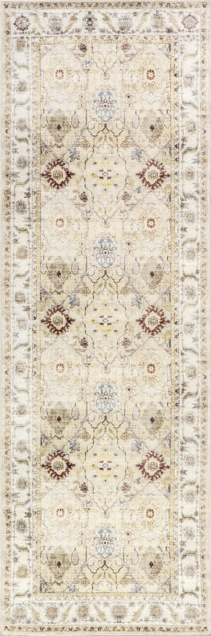 Sloan Vintage Floral Washable Rug | Beige