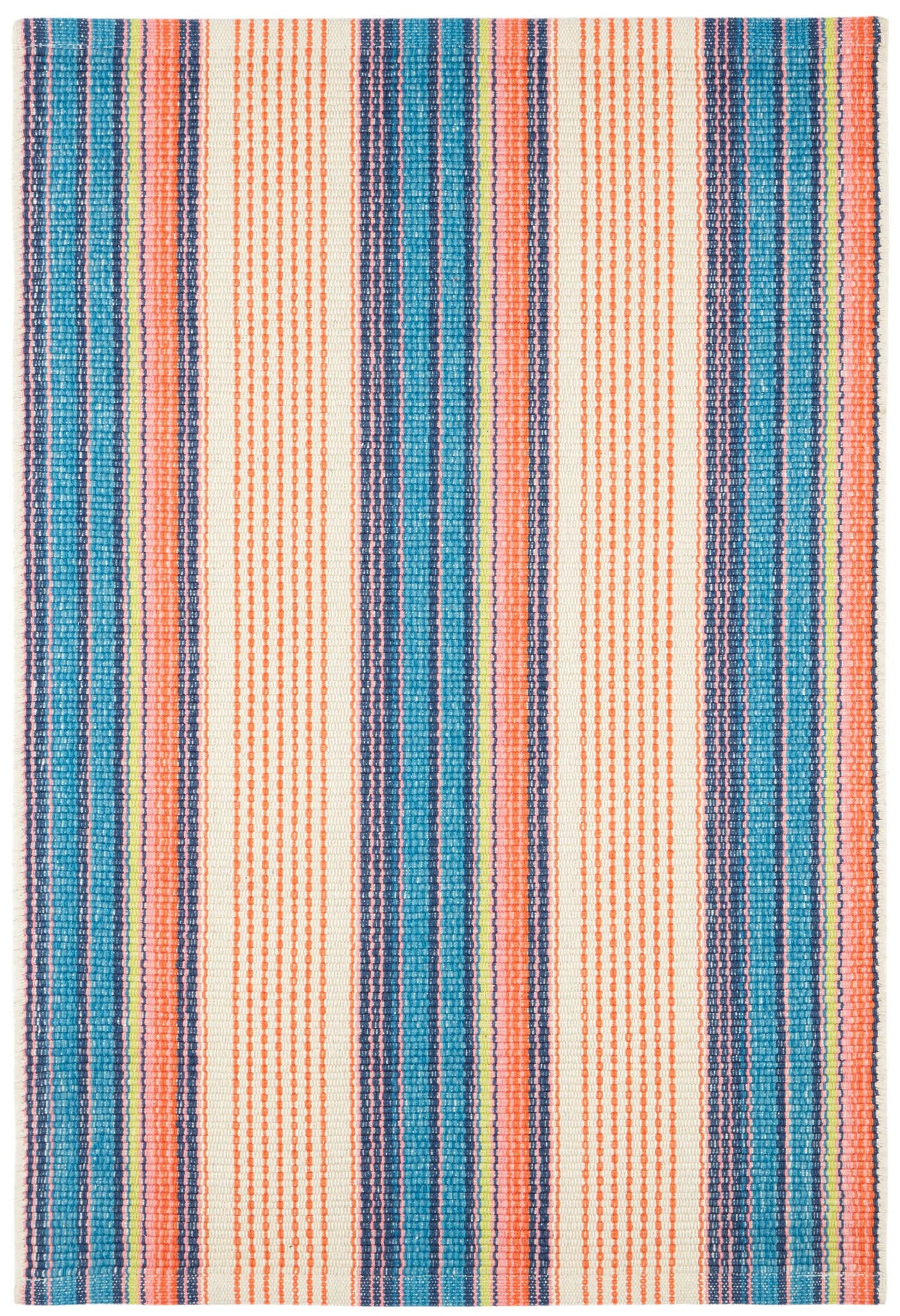 Sloane Stripe Handwoven Cotton Rug | Sunset