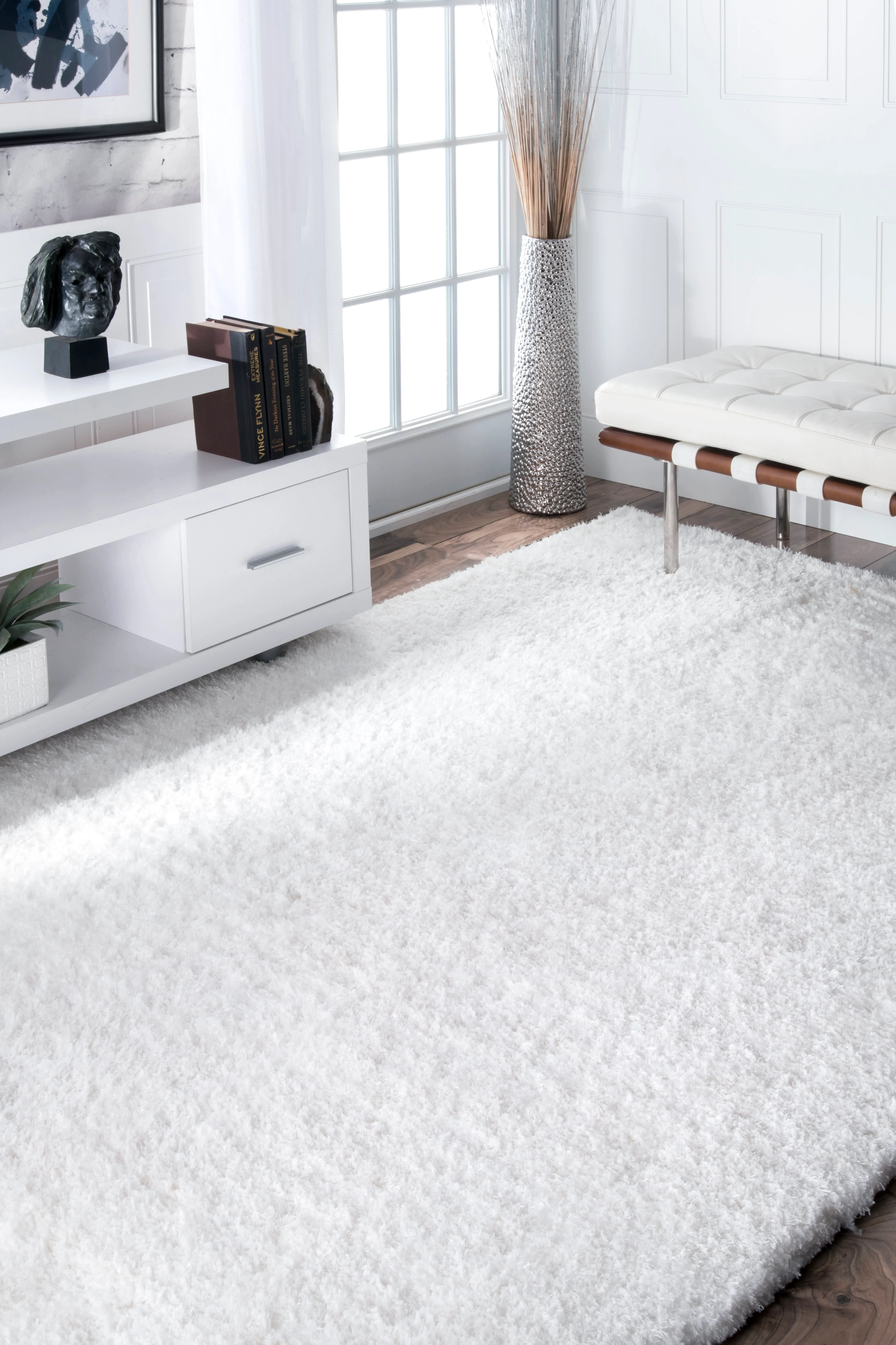 Soft Shag Rug | Snow - Image 2