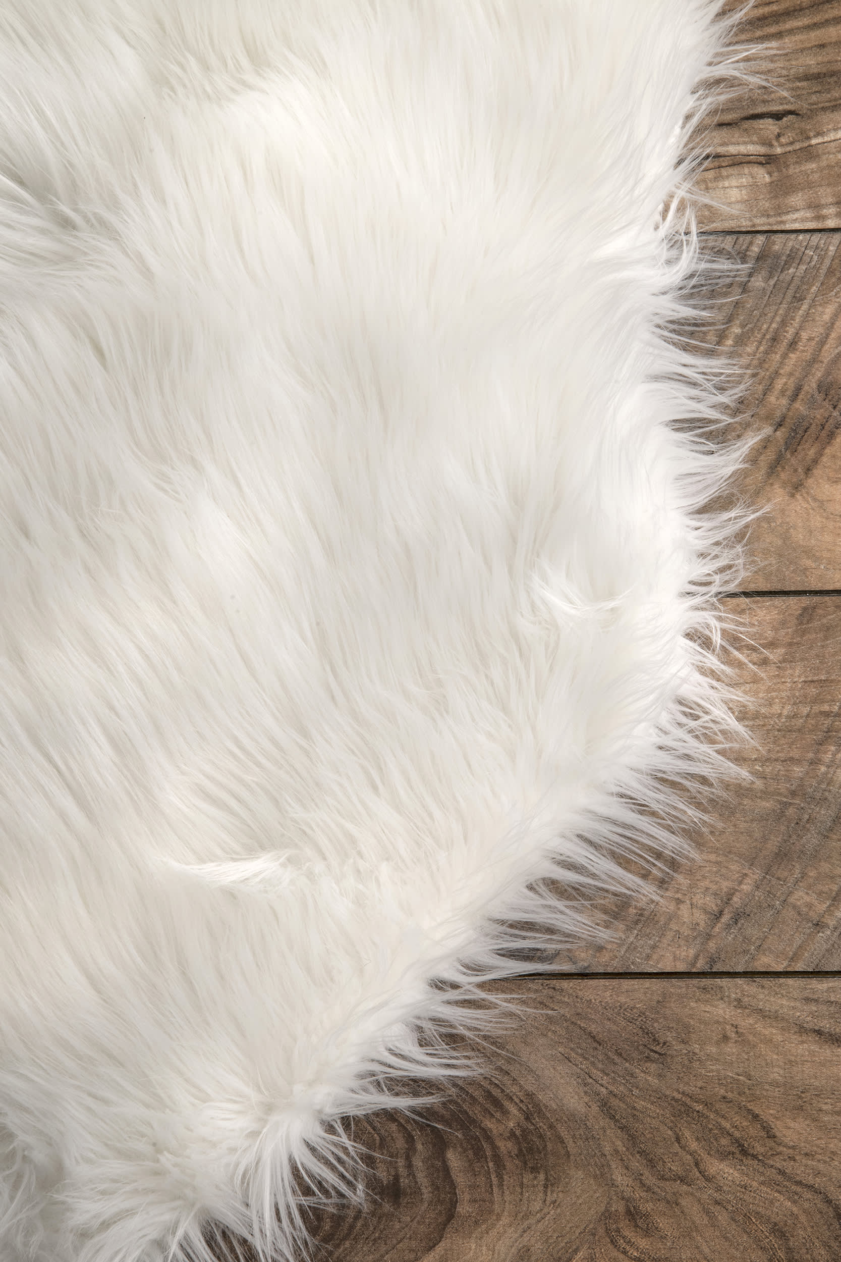 Soft Solid Faux Sheepskin Rug | Ivory - Image 3