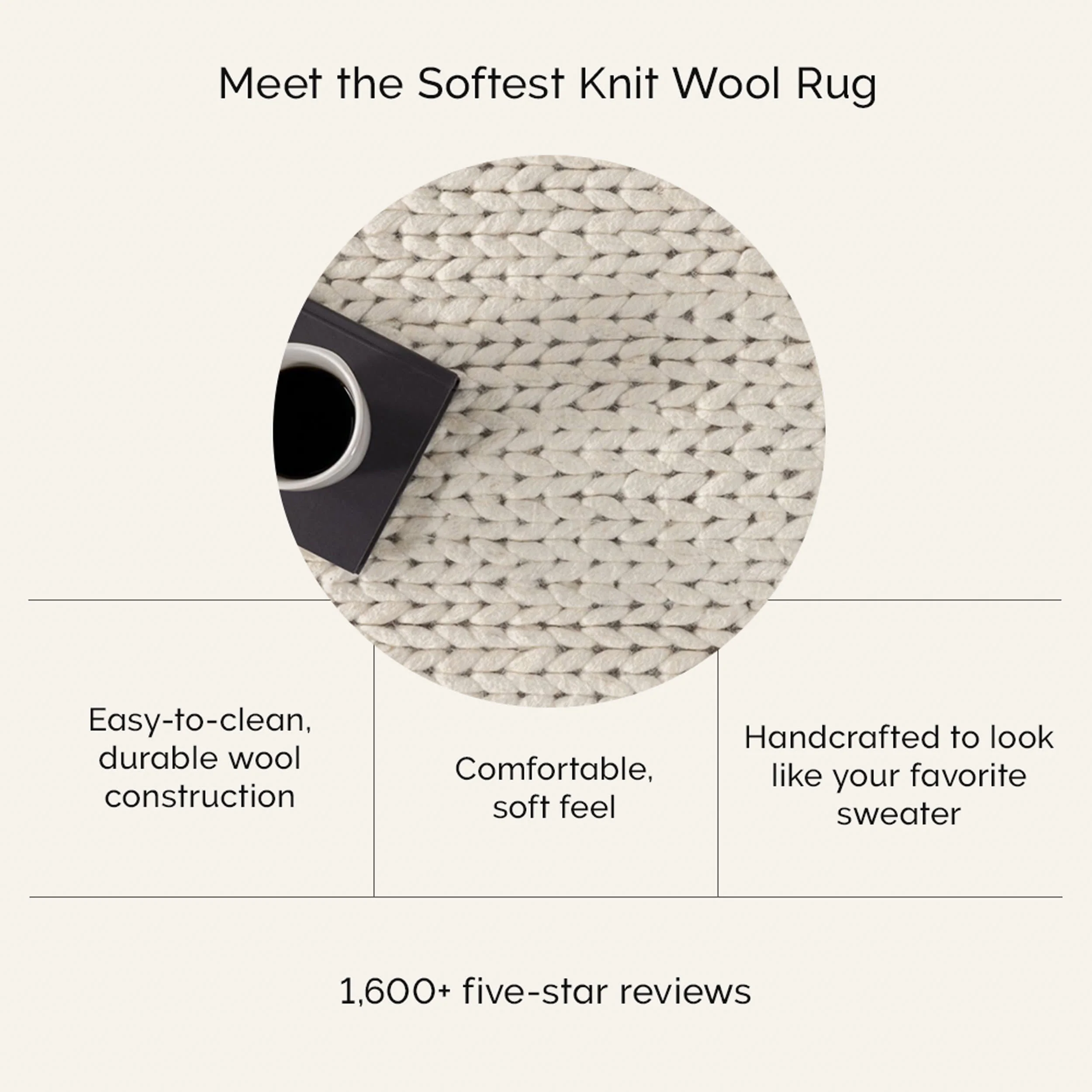 Softest Knit Wool Rug | Tan - Image 12