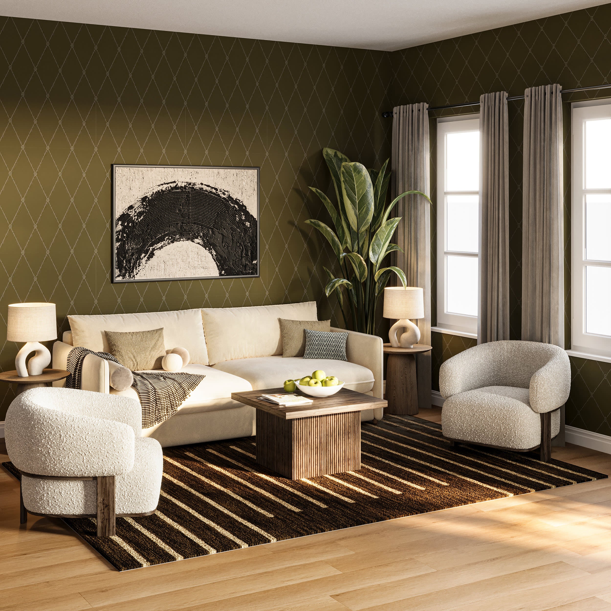 Solena Bohemian Geometric Wool Rug | Brown - Image 7