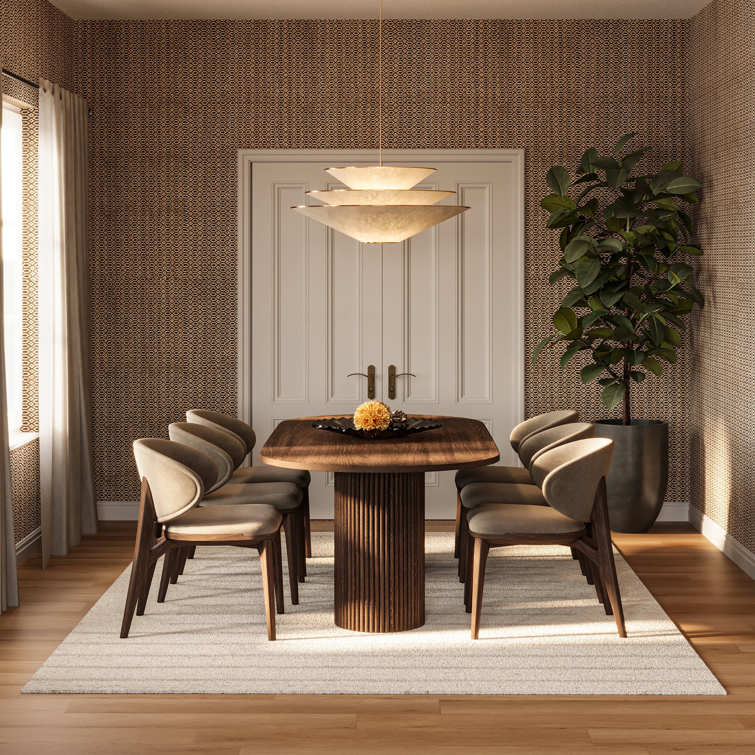 Solena Bohemian Geometric Wool Rug | Ivory - Image 2