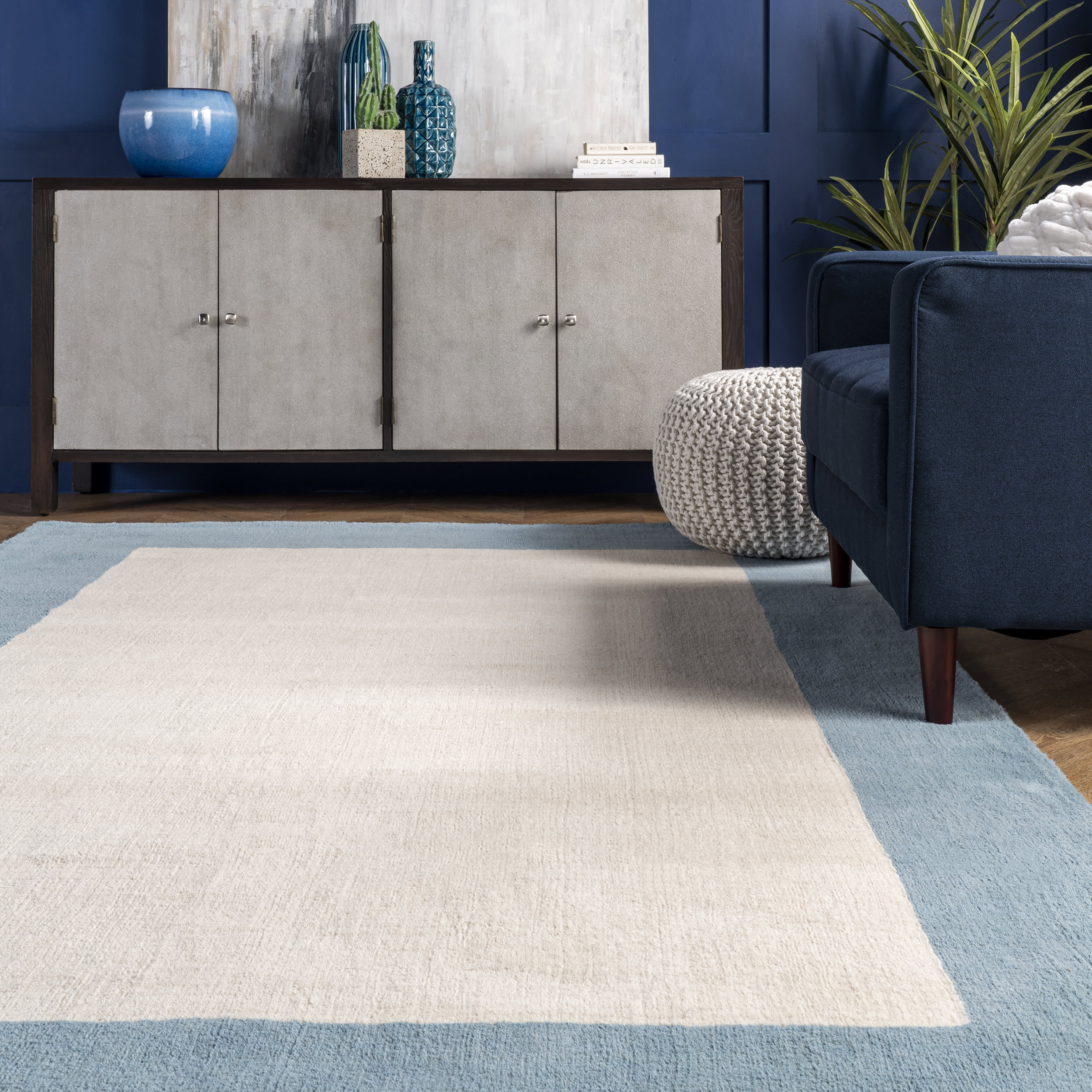 Solid Border Rug | Baby Blue - Image 4