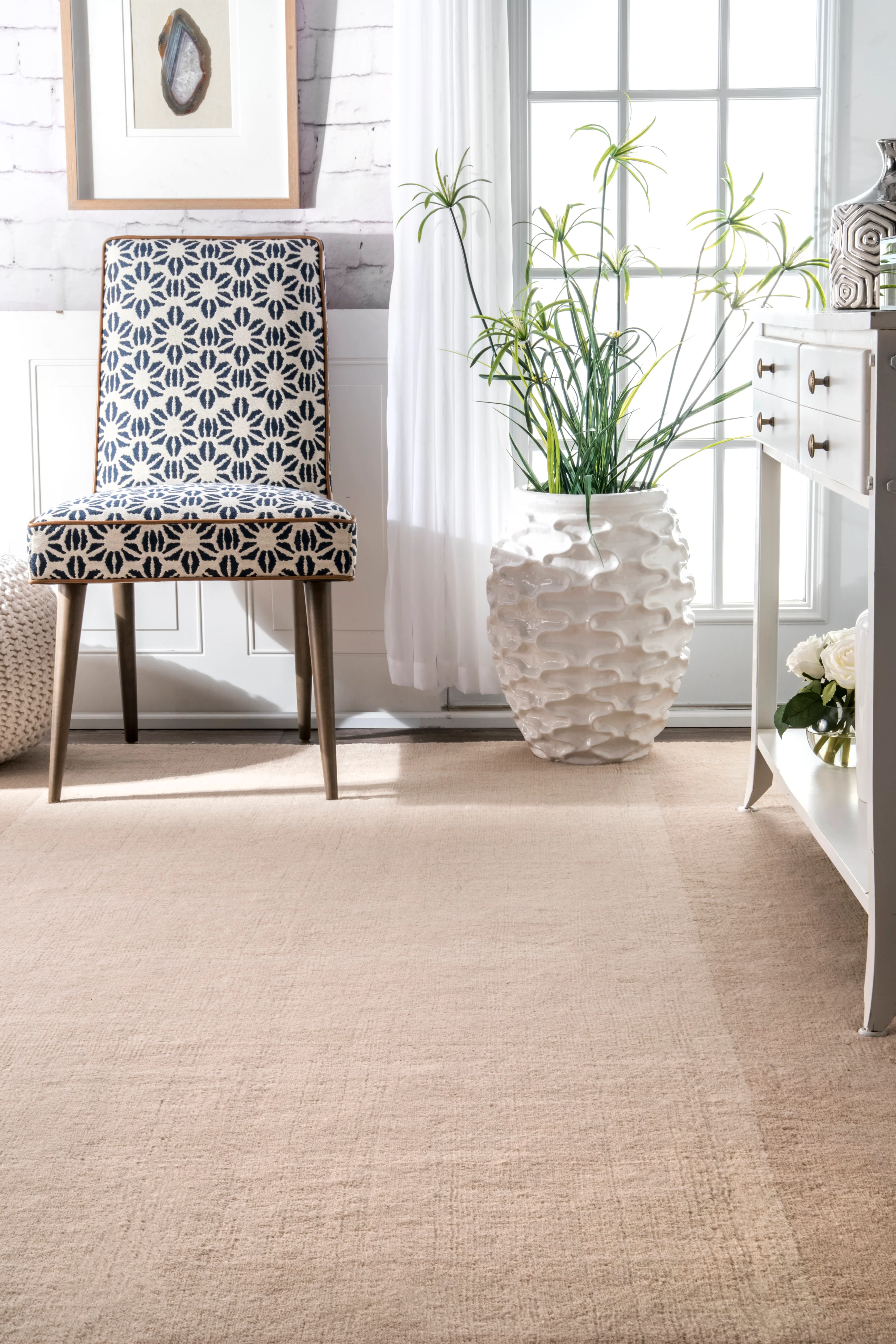 Solid Border Rug | Beige - Image 4