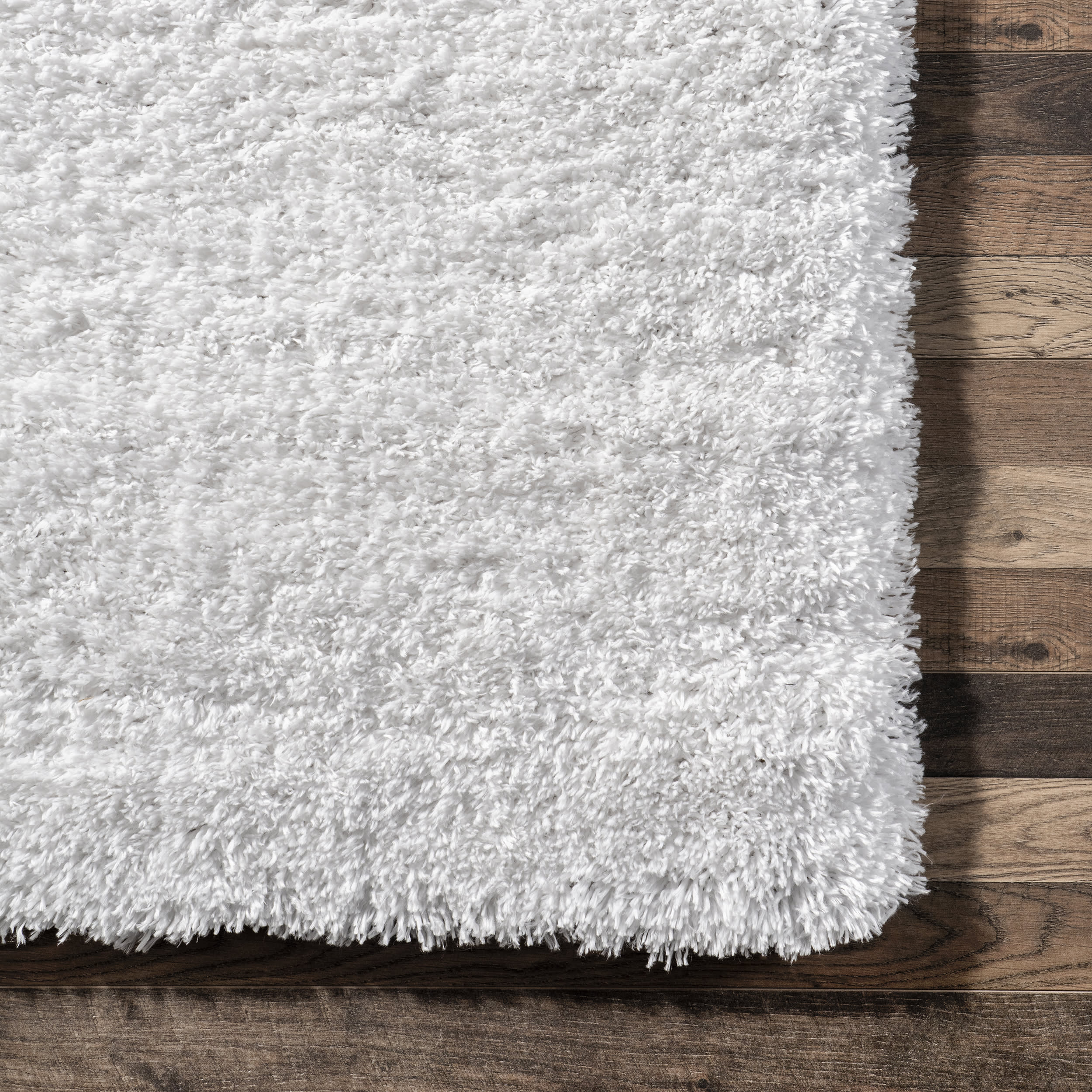 Solid Fluffy Rug | Snow White - Image 3
