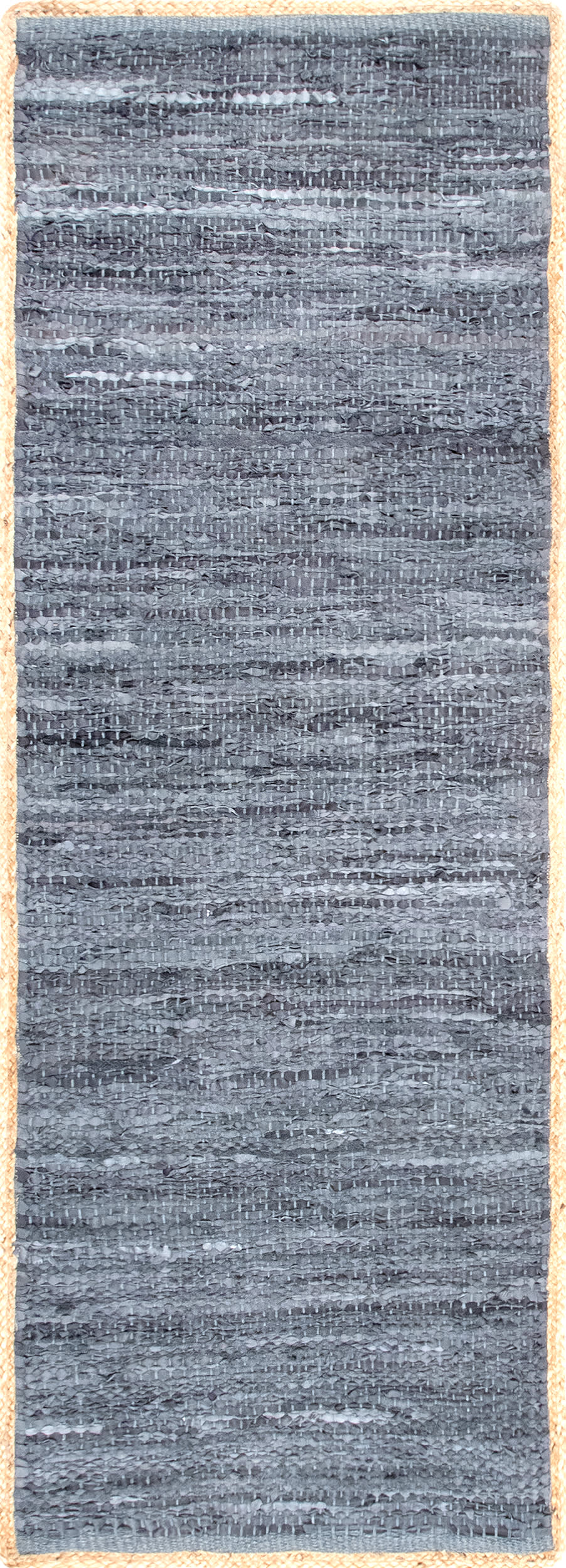 Solid Leather Flatweave Rug | Blue