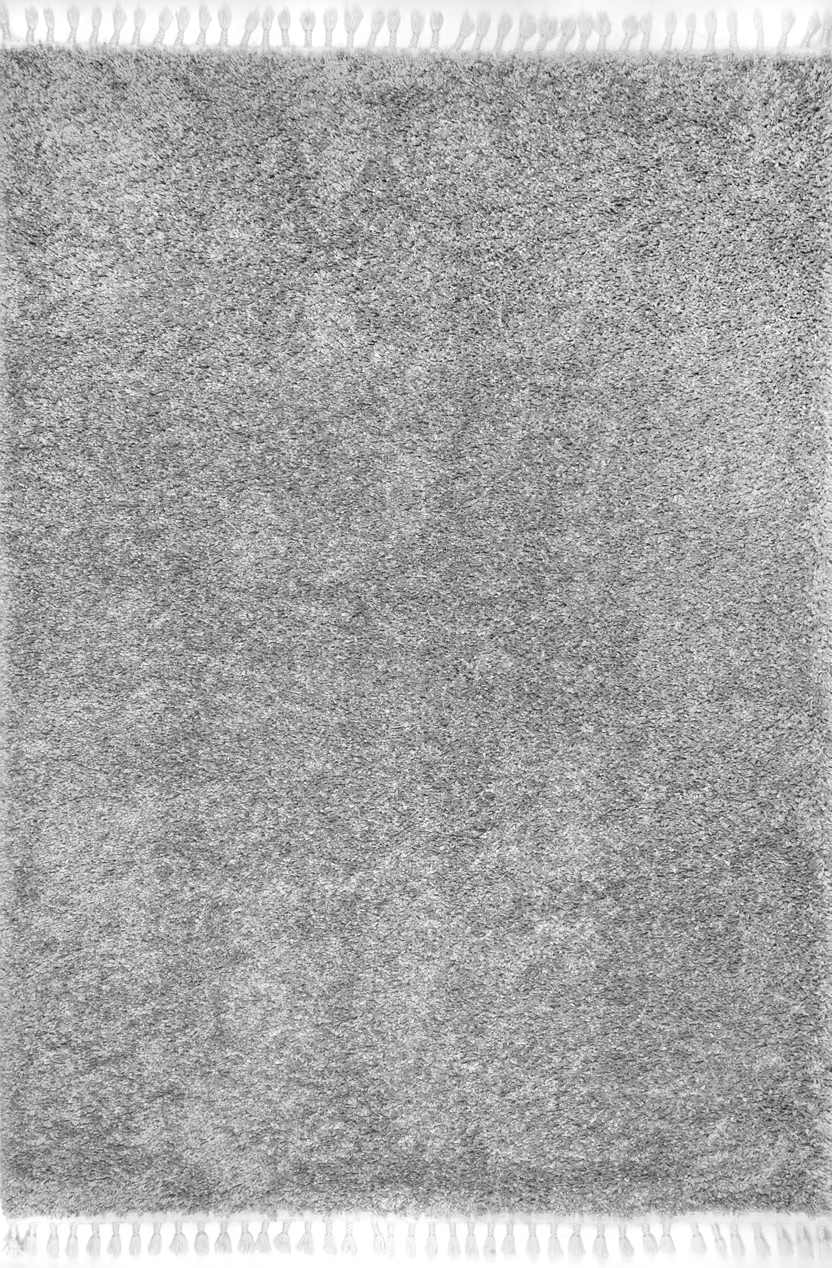 Solid Shag Rug | Light Grey