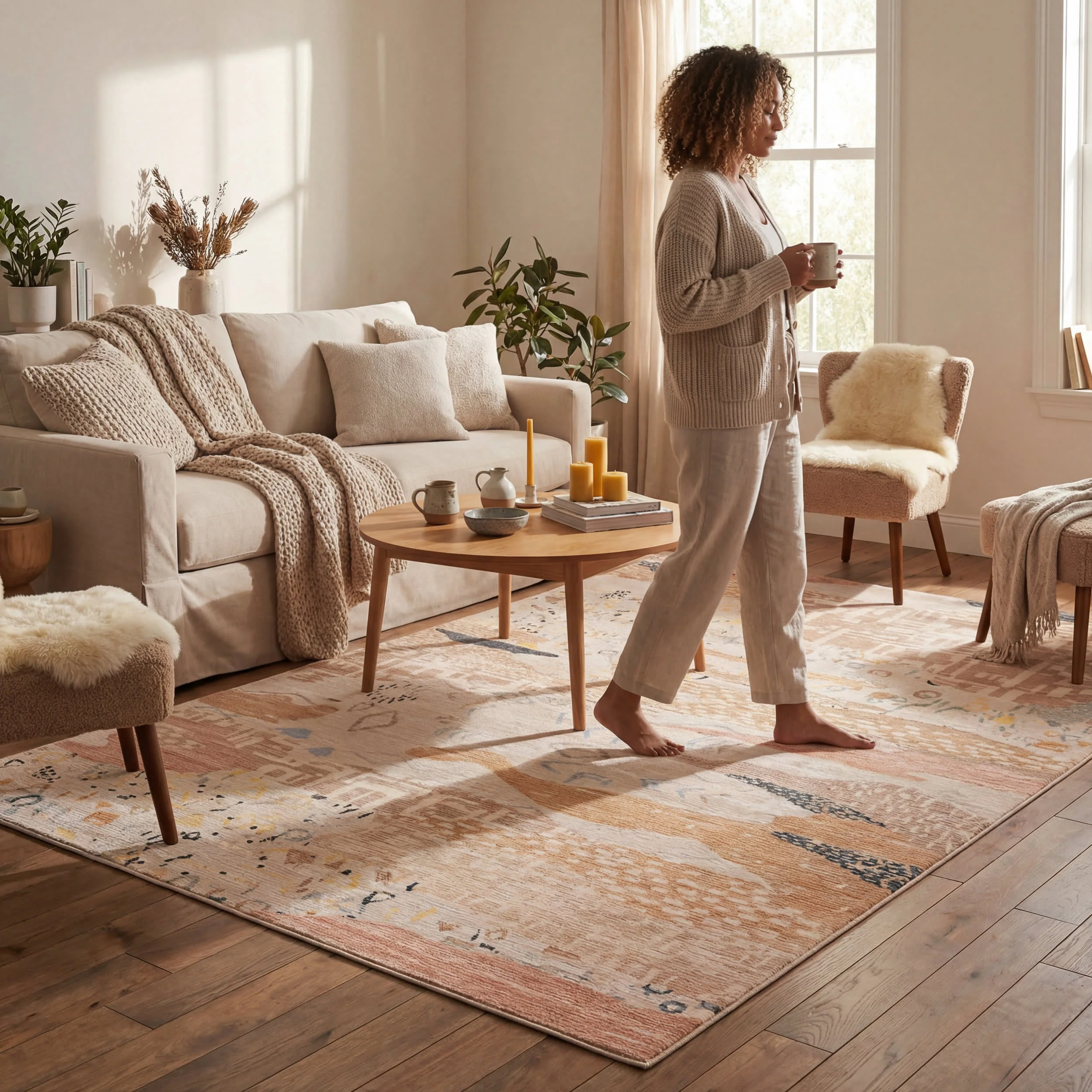 Sonace Moroccan Washable Rug | Sand - Image 9