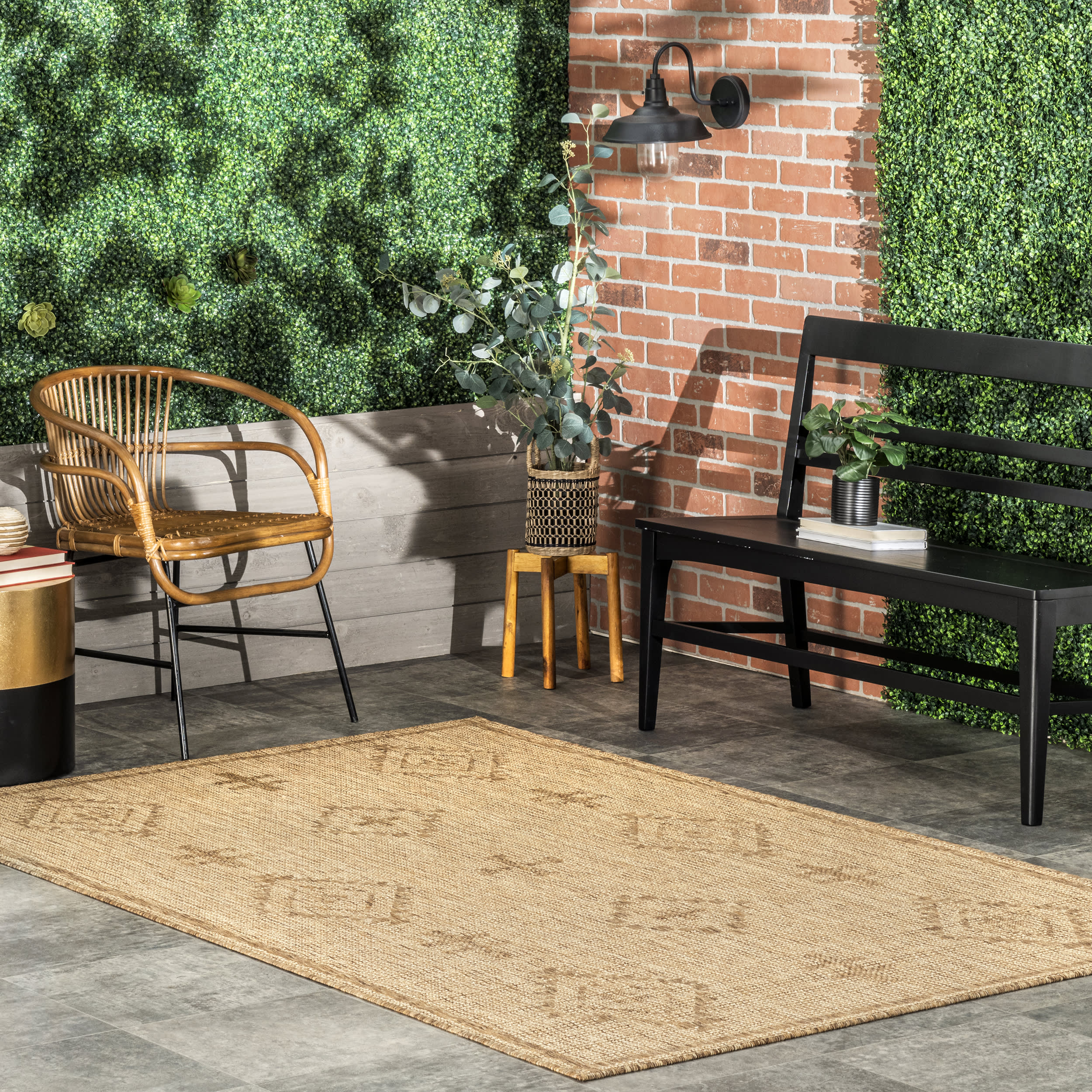 Sonia Geometric Indoor/Outdoor Rug | Beige - Image 2