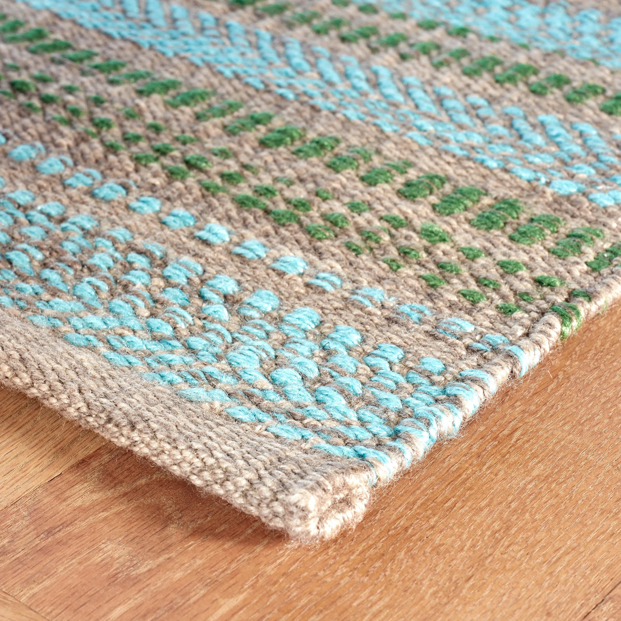 Sooner Than Later Handwoven Indoor/Outdoor Rug | Aqua - Image 4