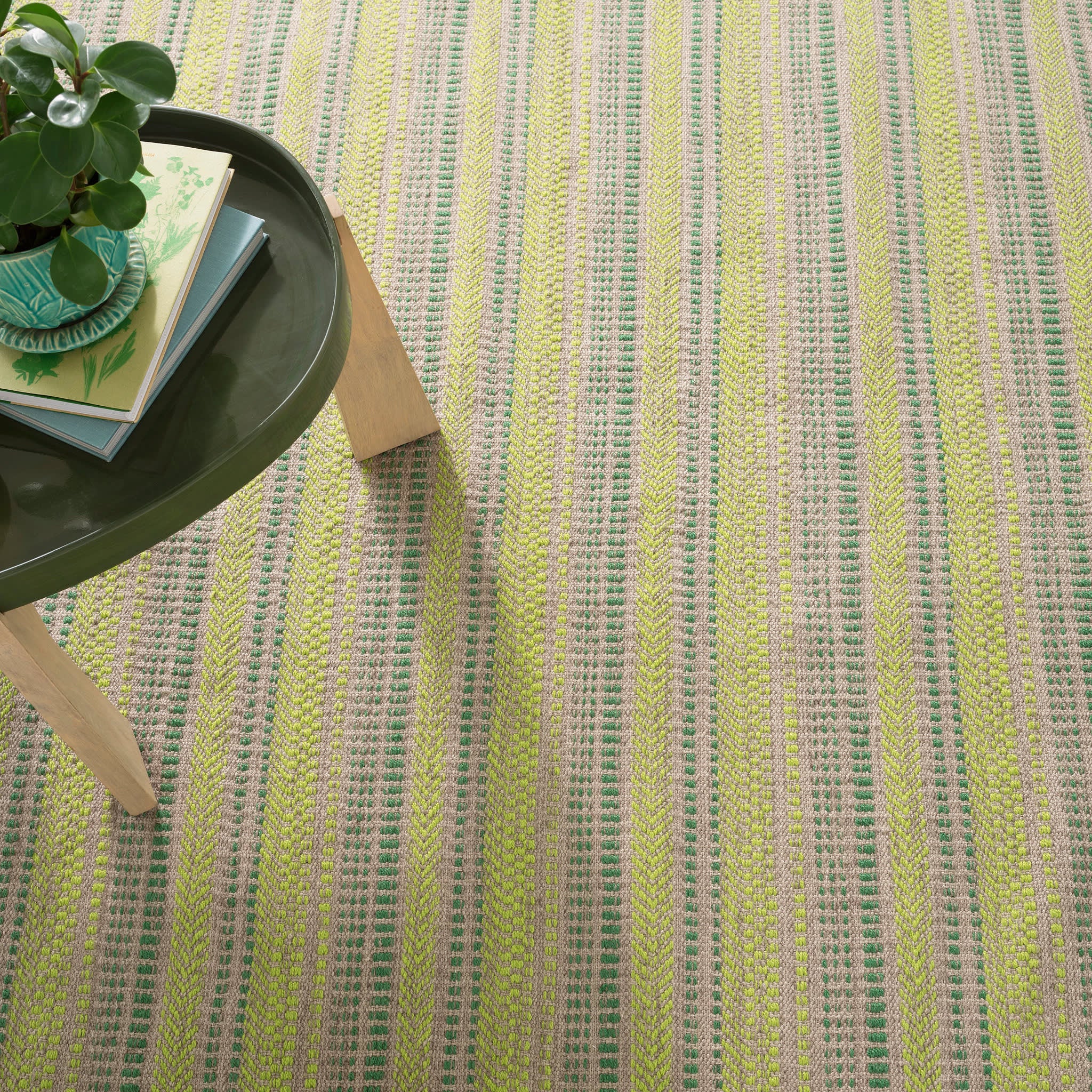 Sooner Than Later Handwoven Indoor/Outdoor Rug | Green - Image 3