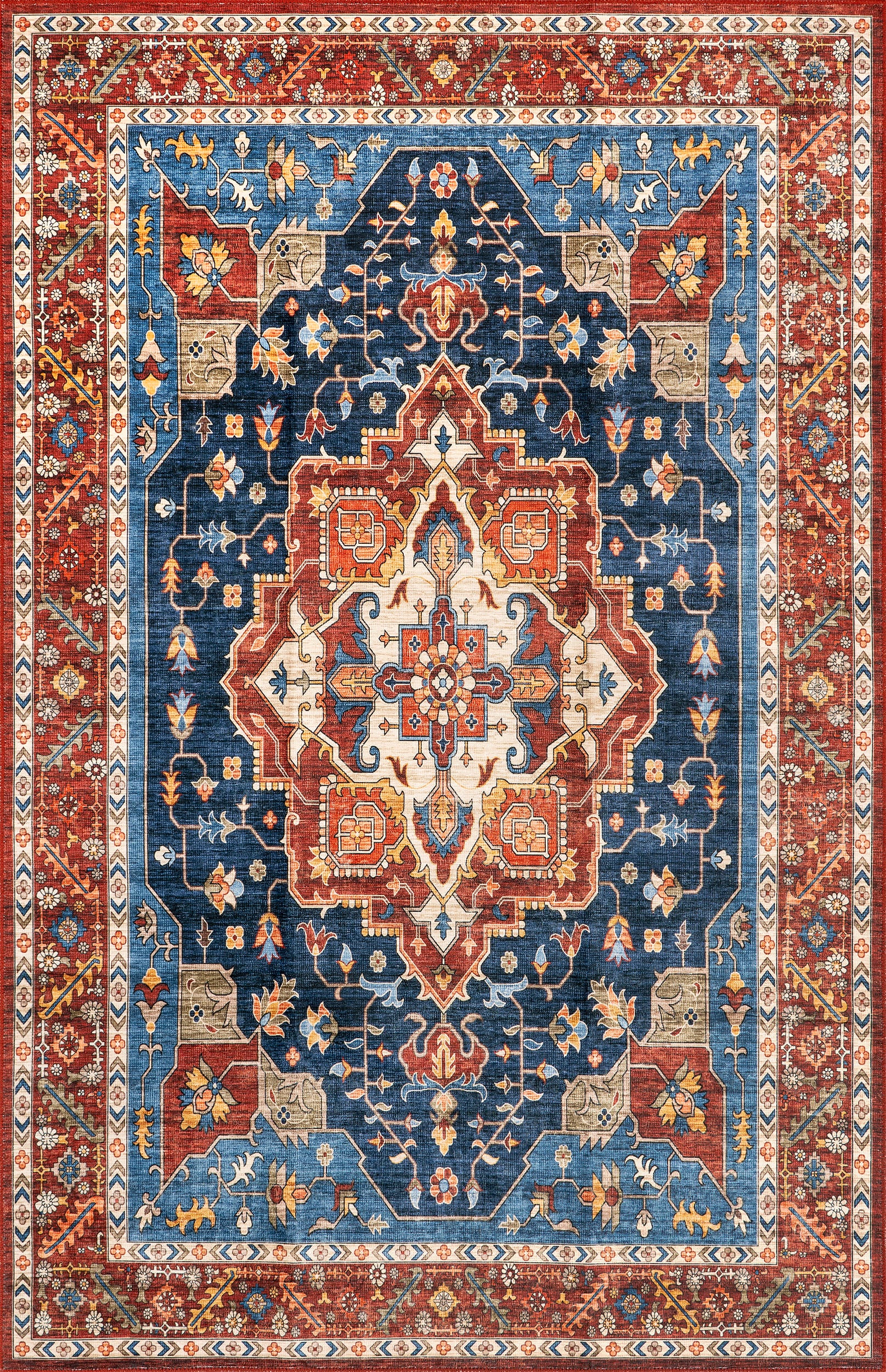 Soraya Spill Proof Washable Rug | Blue