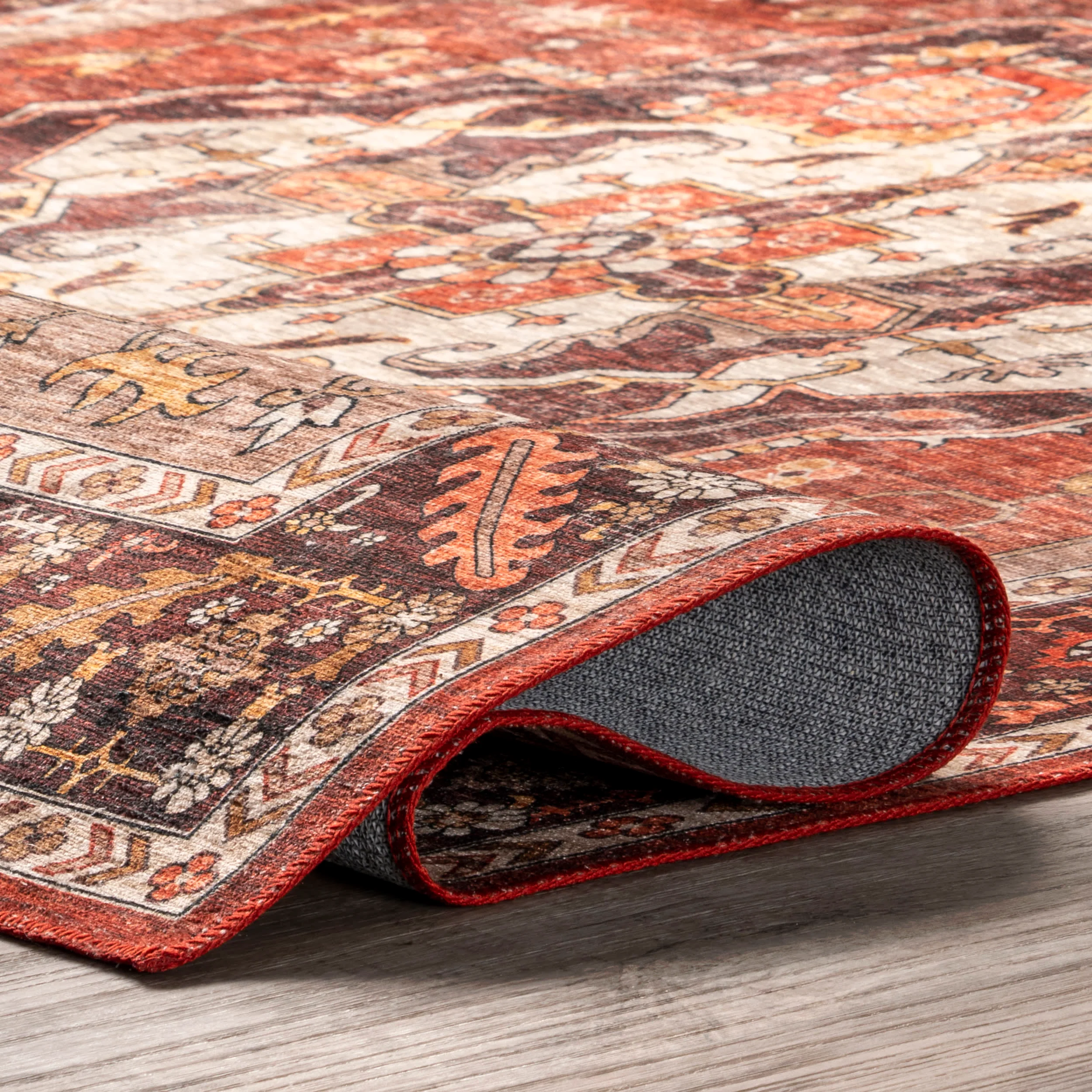 Soraya Spill Proof Washable Rug | Red - Image 6