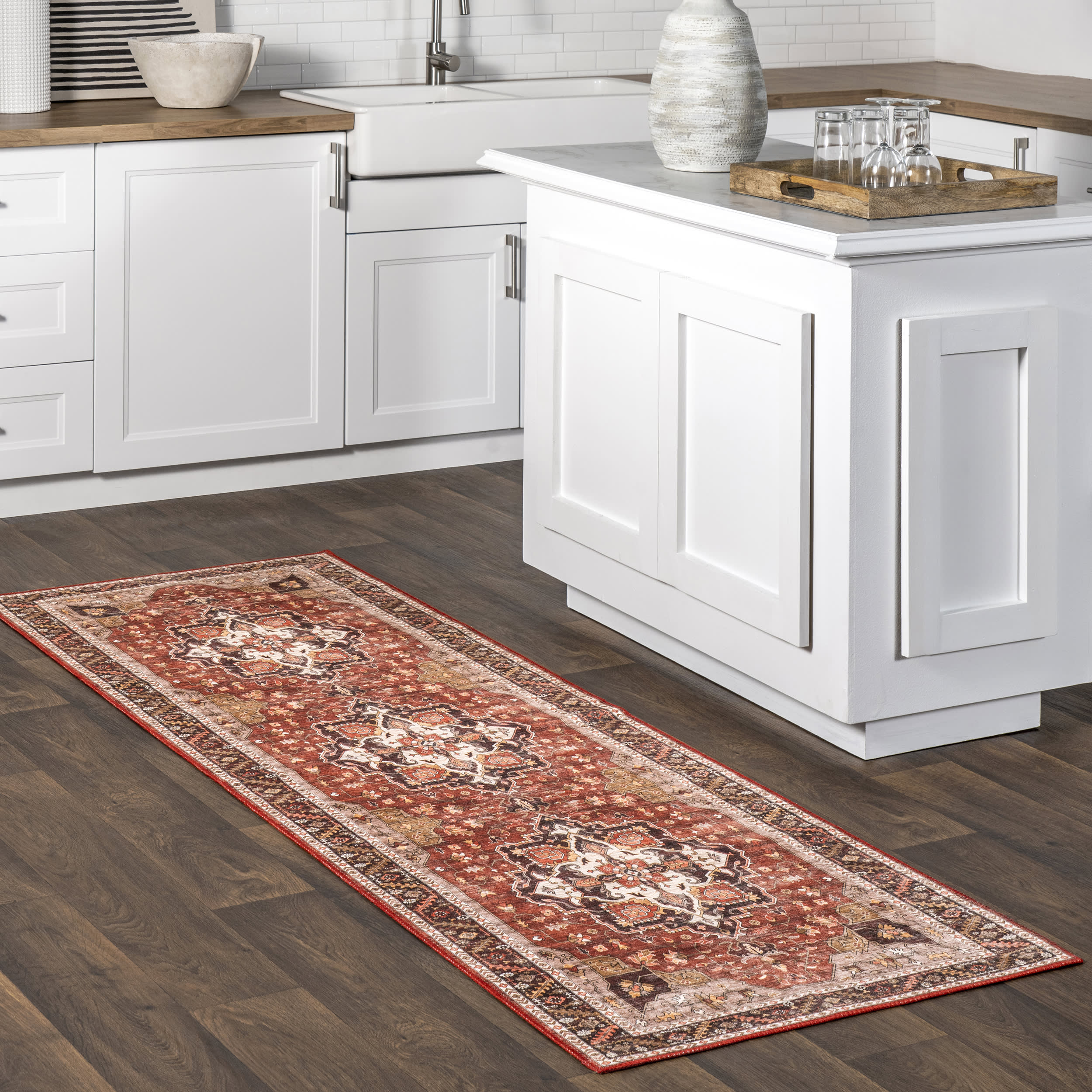 Soraya Spill Proof Washable Rug | Red - Image 2