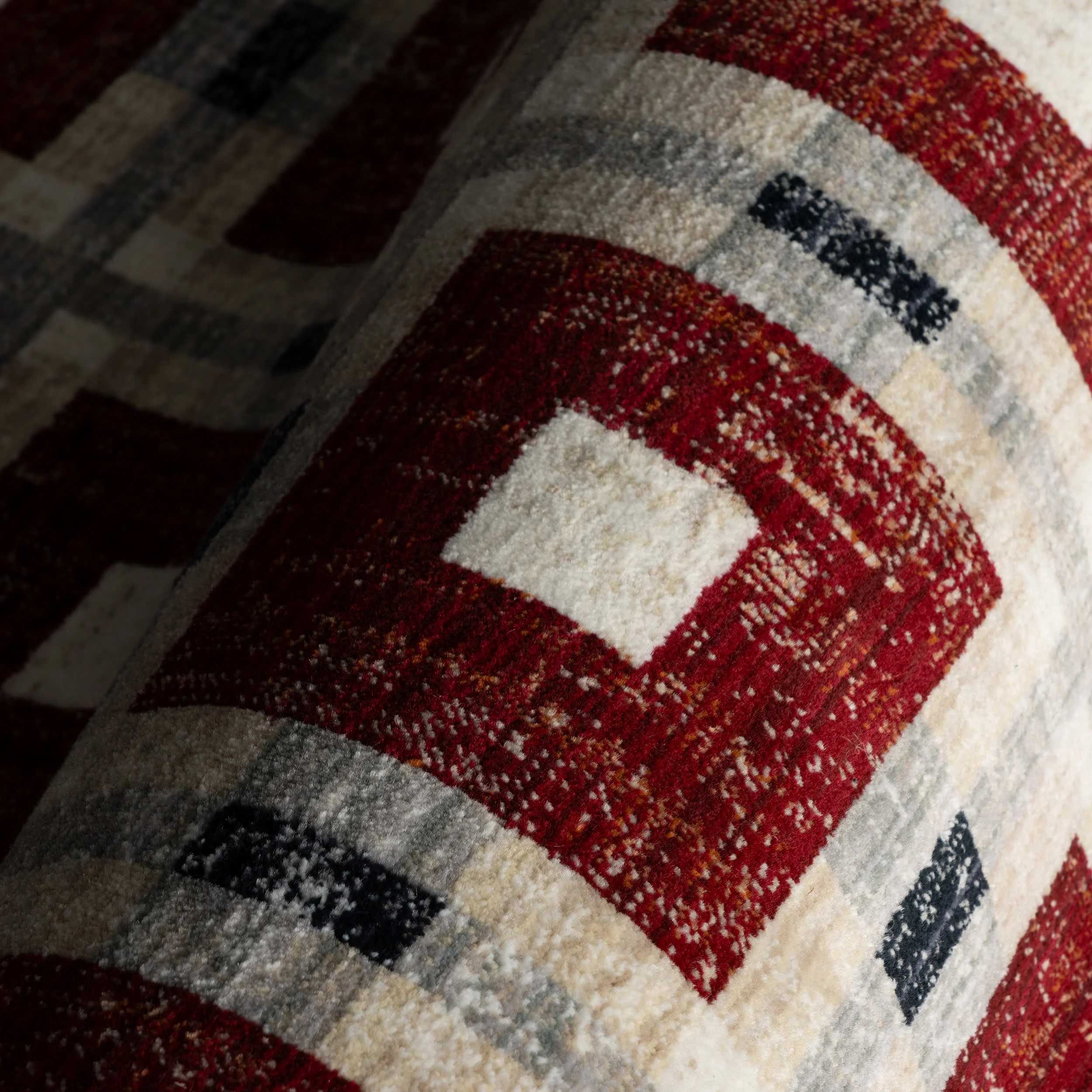 Sorelle Modern Plaid Rug | Red - Image 3