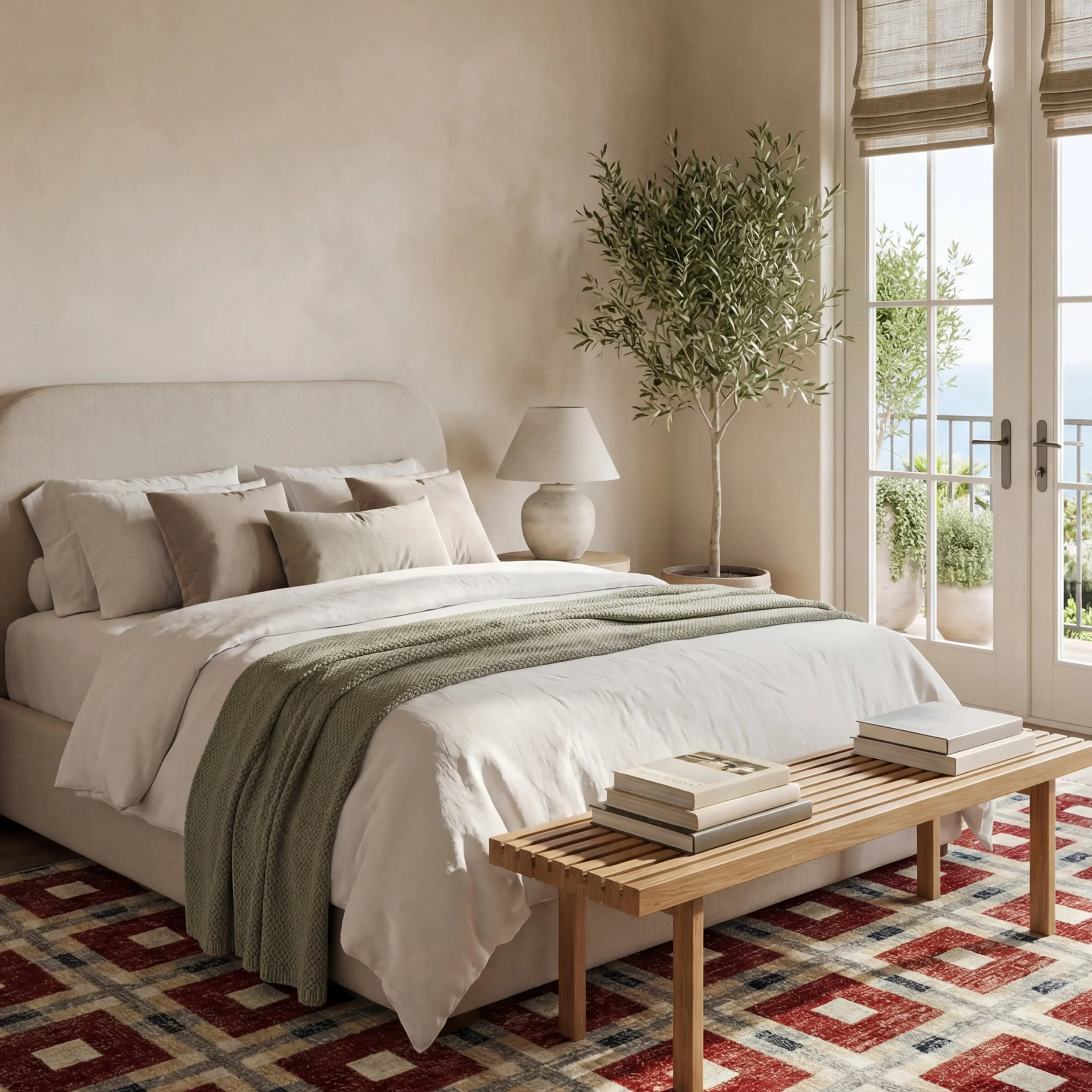 Sorelle Modern Plaid Rug | Red - Image 9