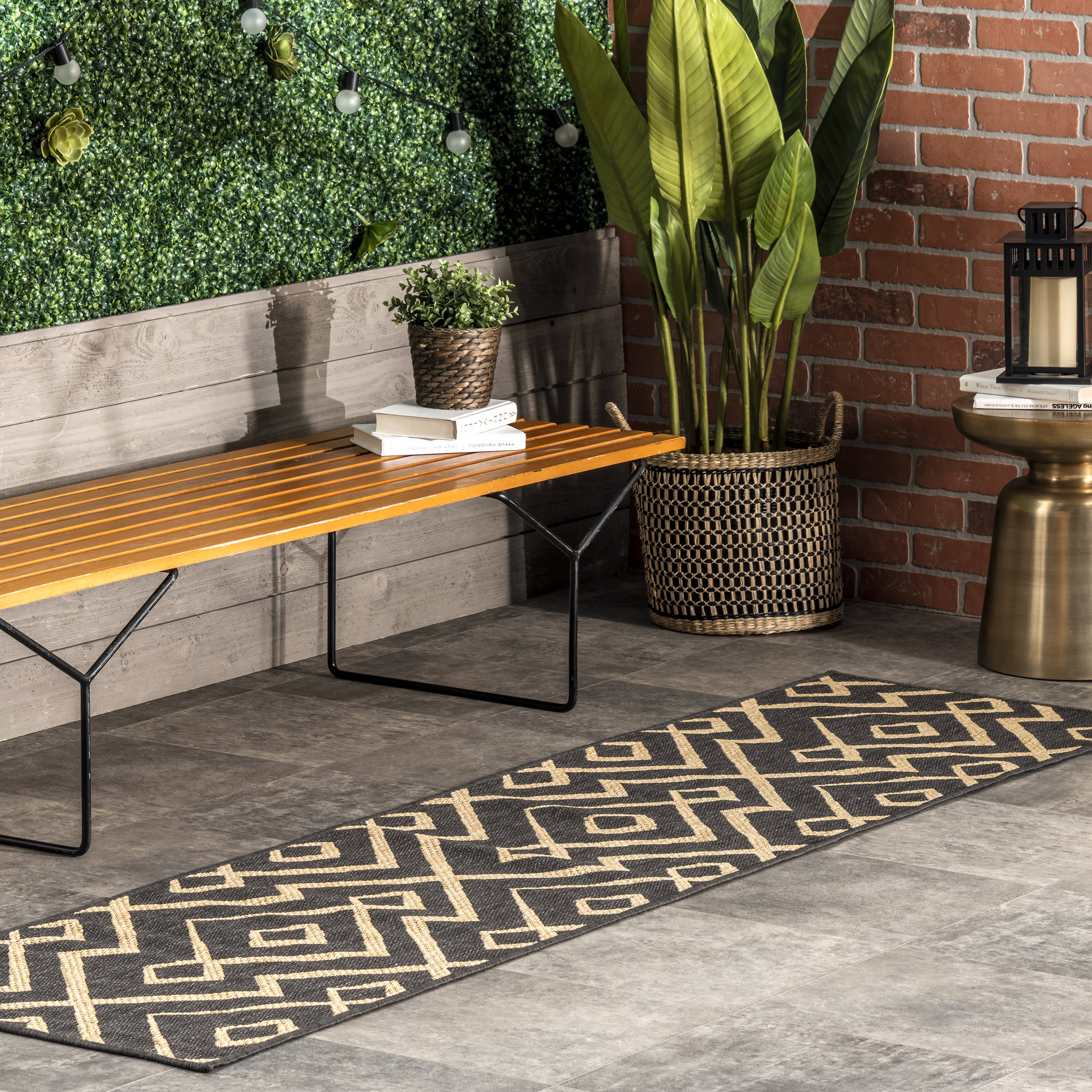 Spearhead Trellis Indoor/Outdoor Rug | Charcoal - Image 2