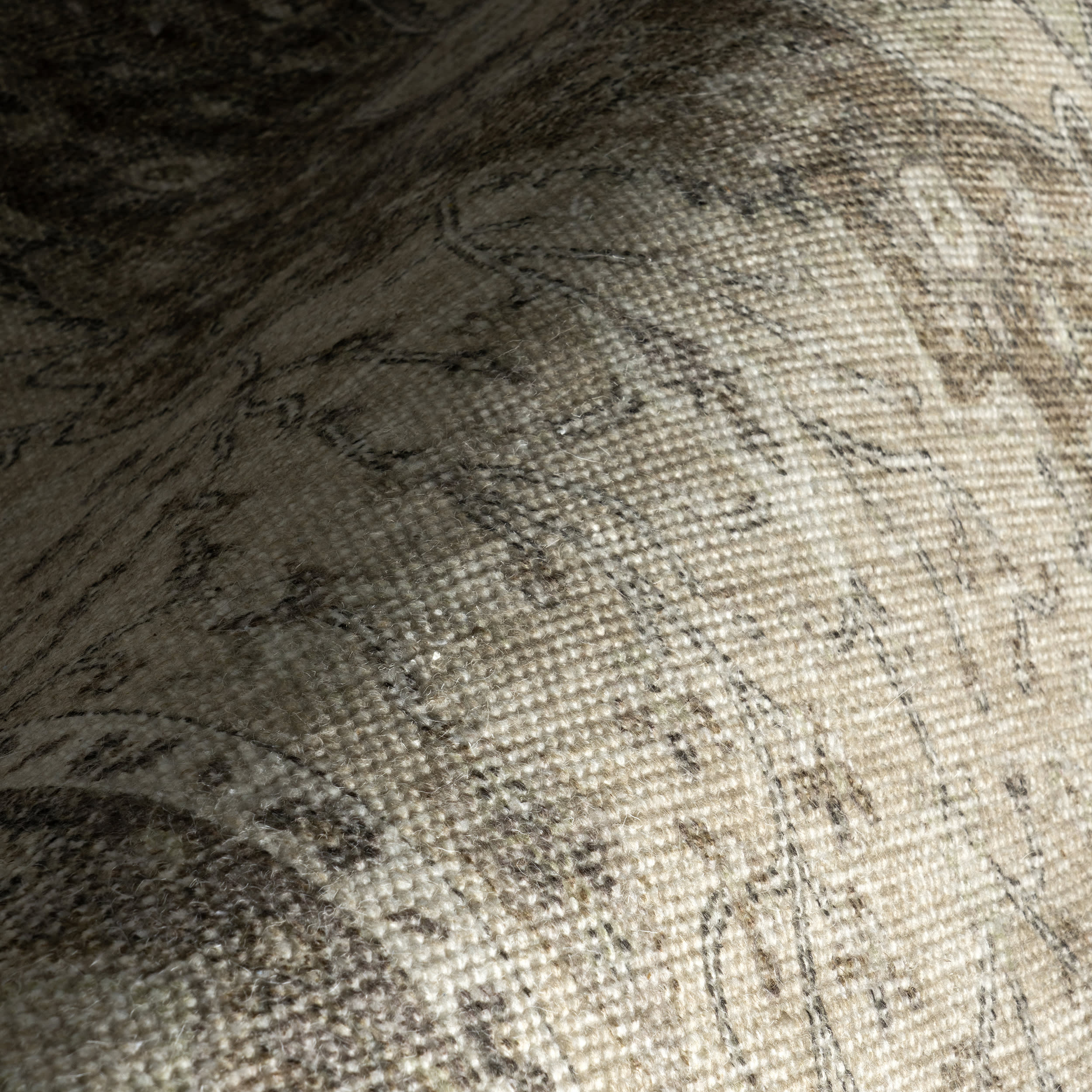 Spindle Medallion Wool and Cotton Rug | Khaki - Image 3