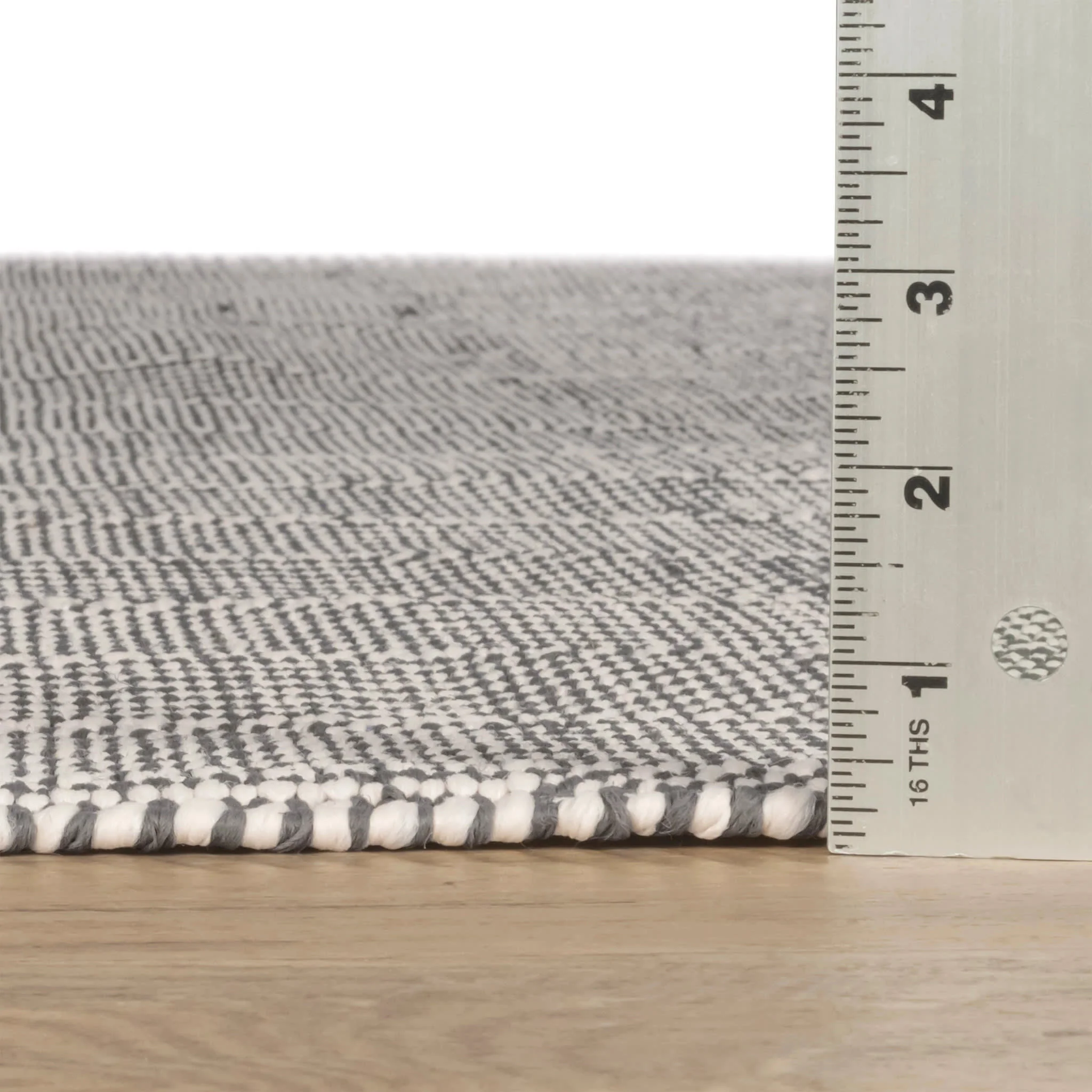 Squares Handwoven Indoor/Outdoor Rug | Grey - Image 4