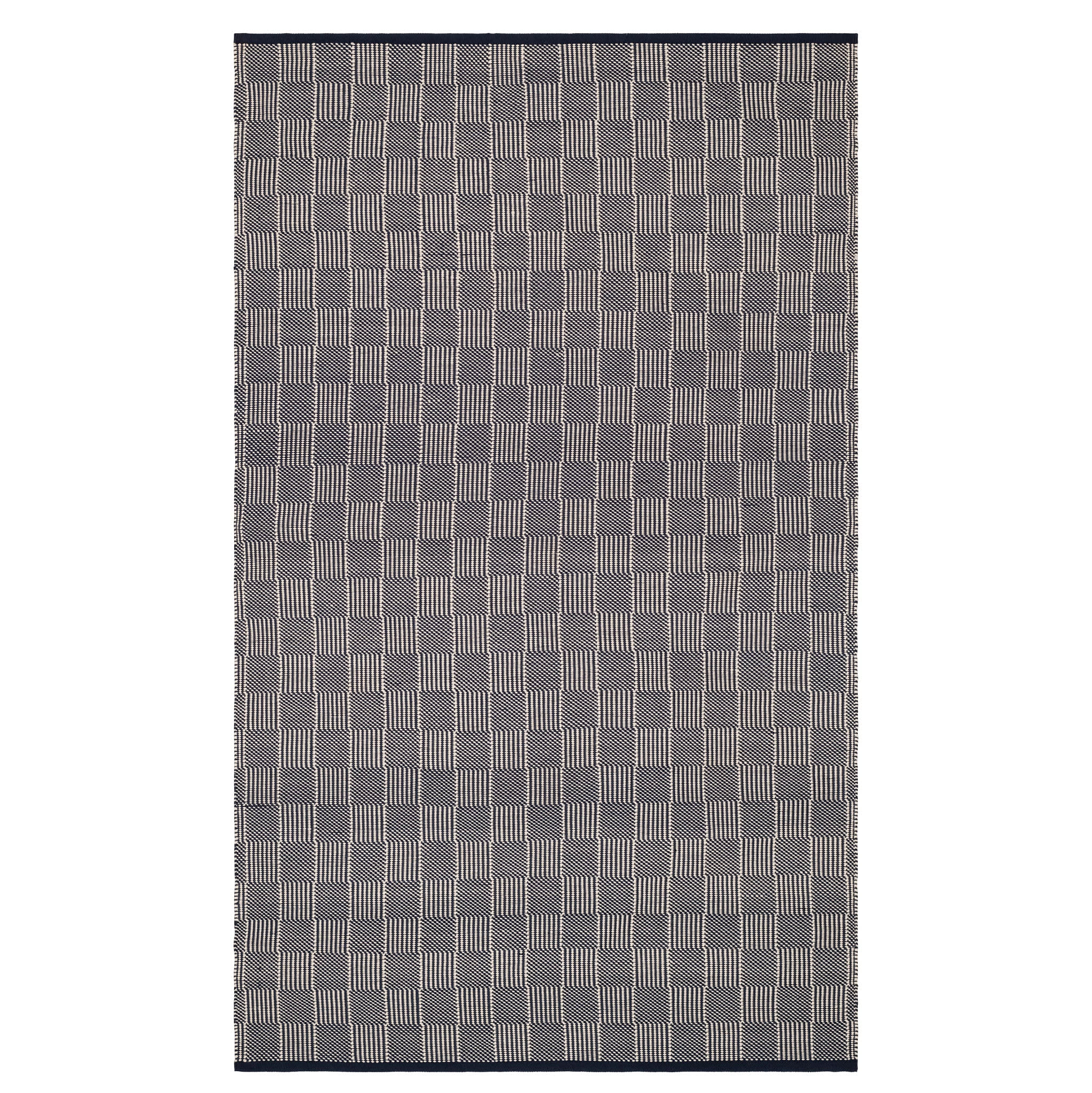 Squares Handwoven Indoor/Outdoor Rug | Navy