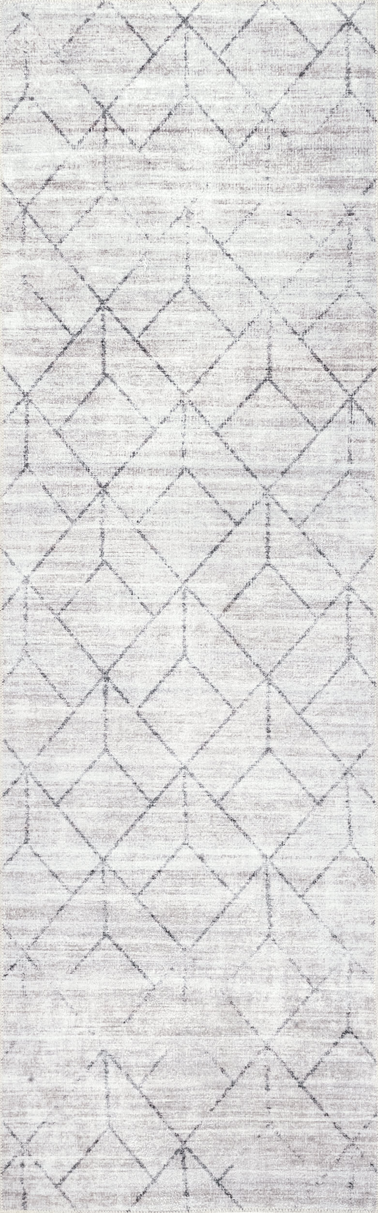 Stacey Washable Diamond Rug | Light Grey