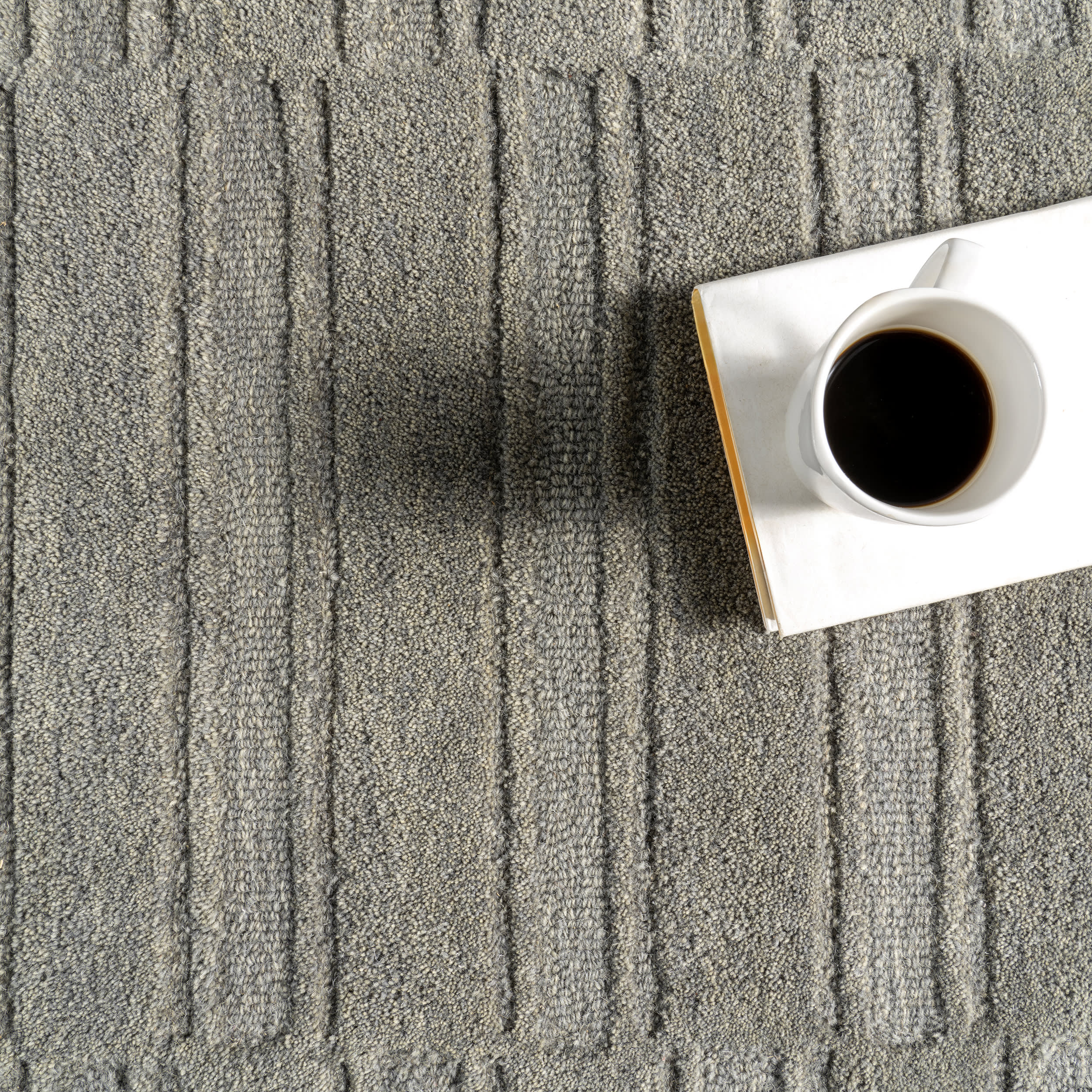 Starke Broken Stripe Wool Rug | Grey - Image 7
