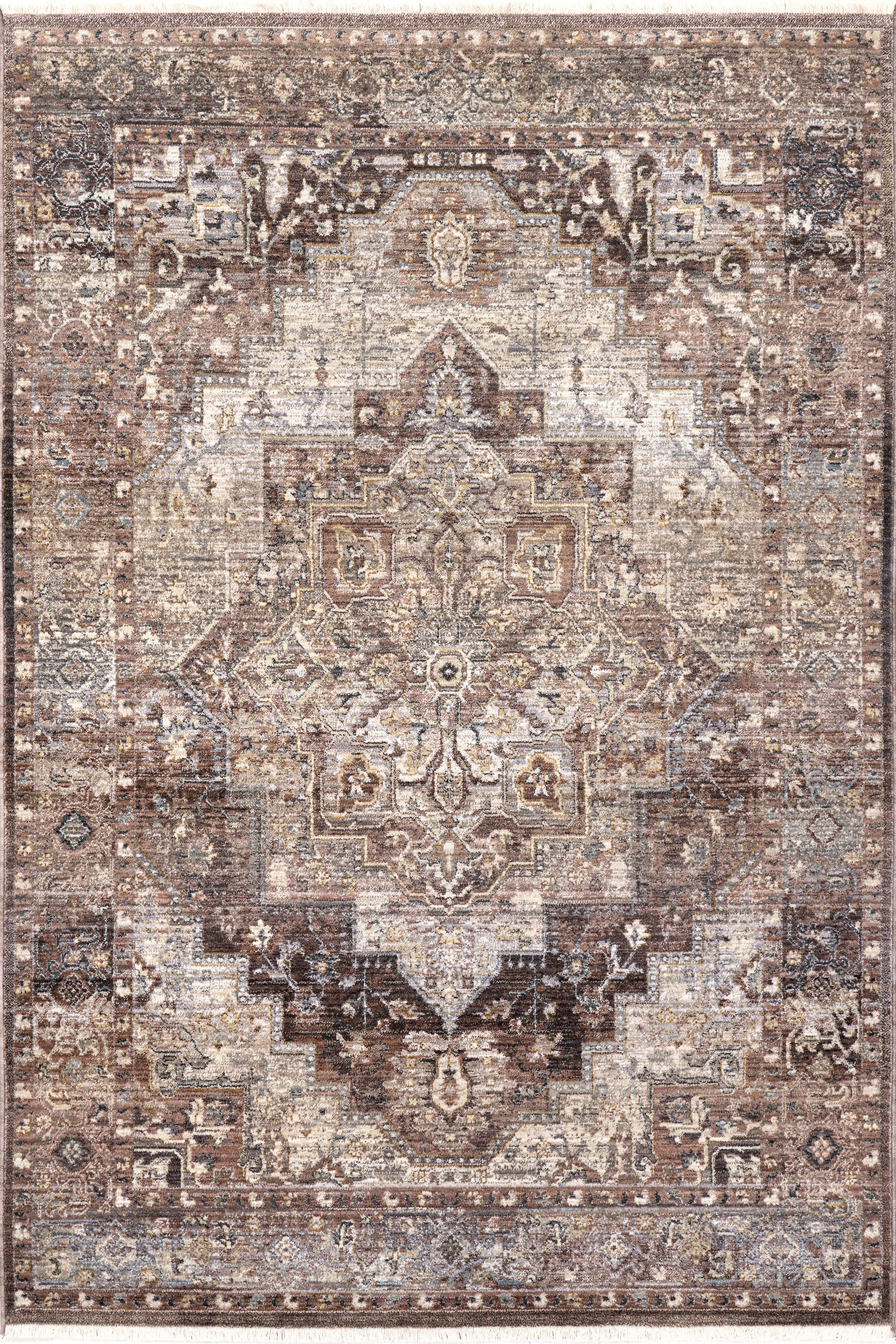 Steph Aged Medallion Rug | Brown