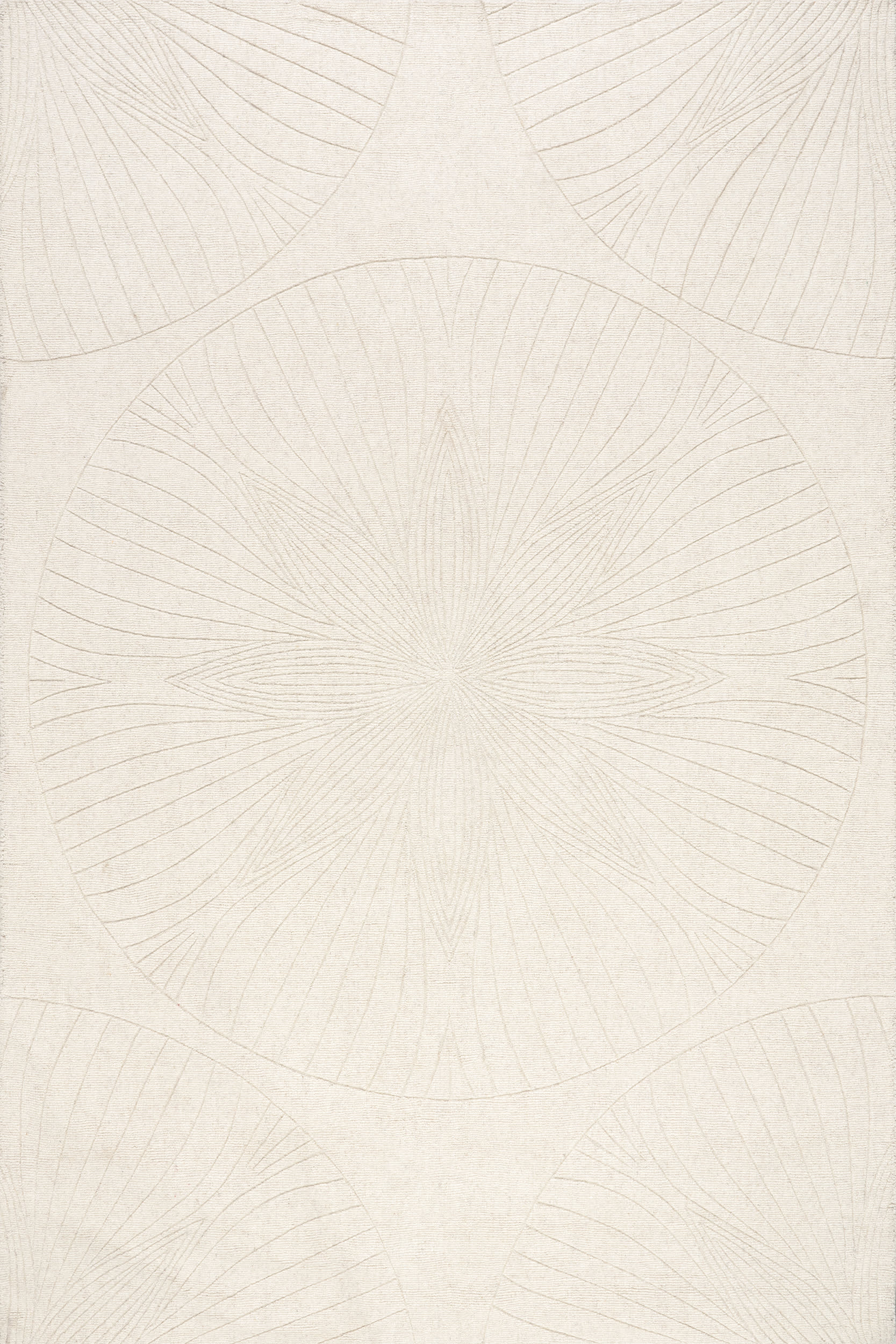Stillpoint Radiating Pattern Wool Rug | Ivory