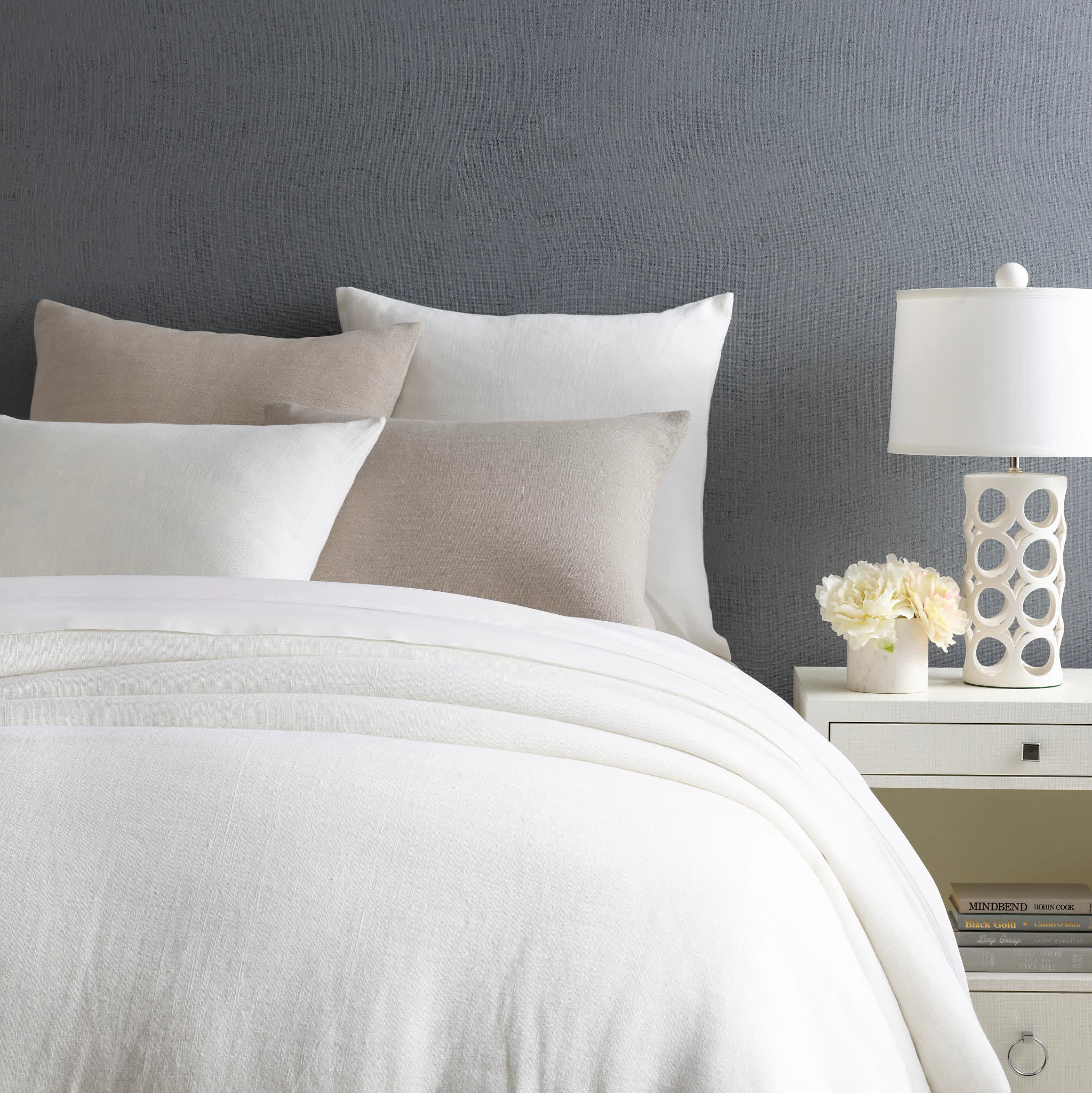 Stone Washed Linen Duvet Cover | White