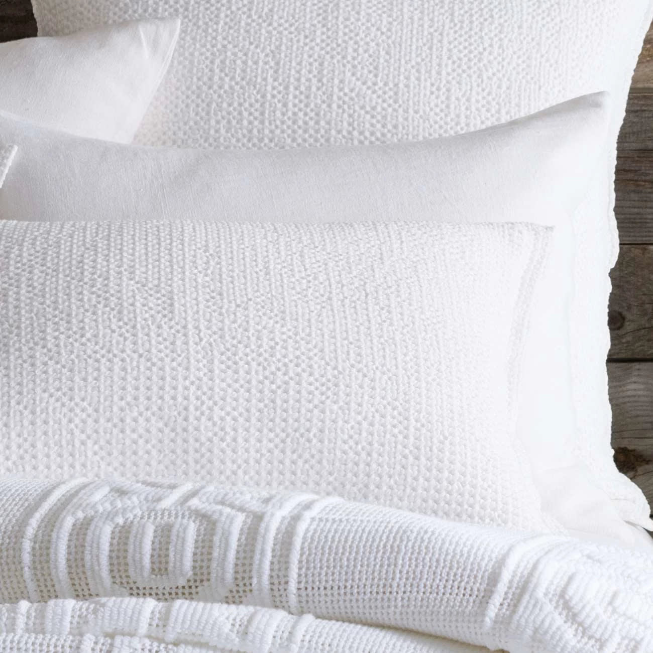 Stone Washed Linen Sham | White