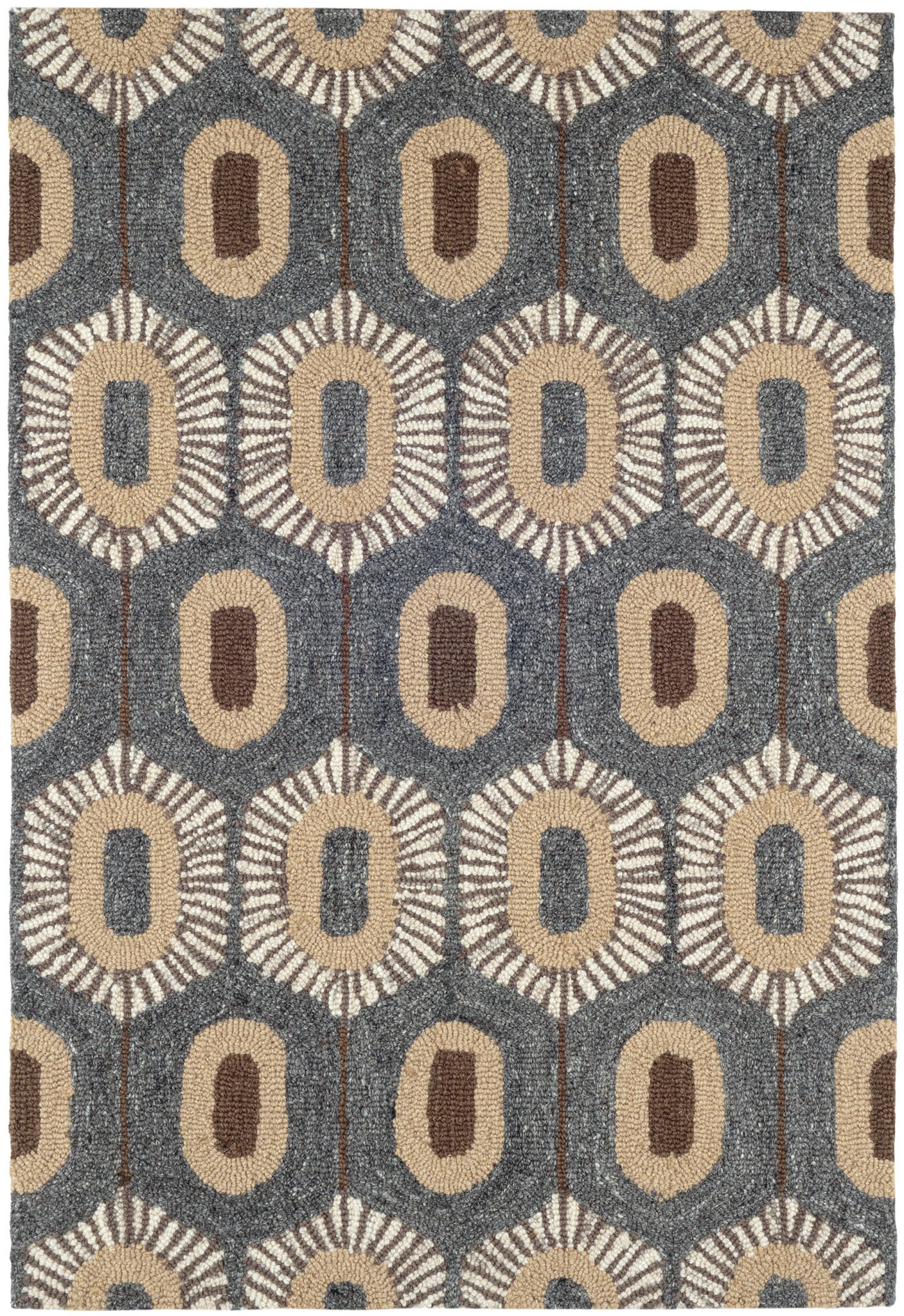 Stowe Hand Micro Hooked Wool Rug | Grey