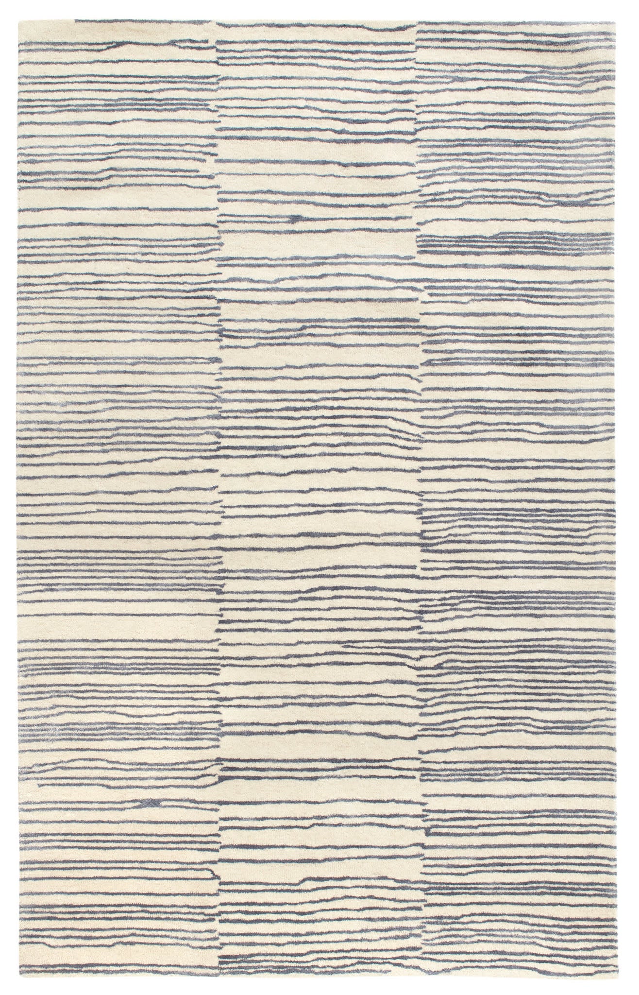 Striae Hand Tufted Wool Rug | Pewter Blue