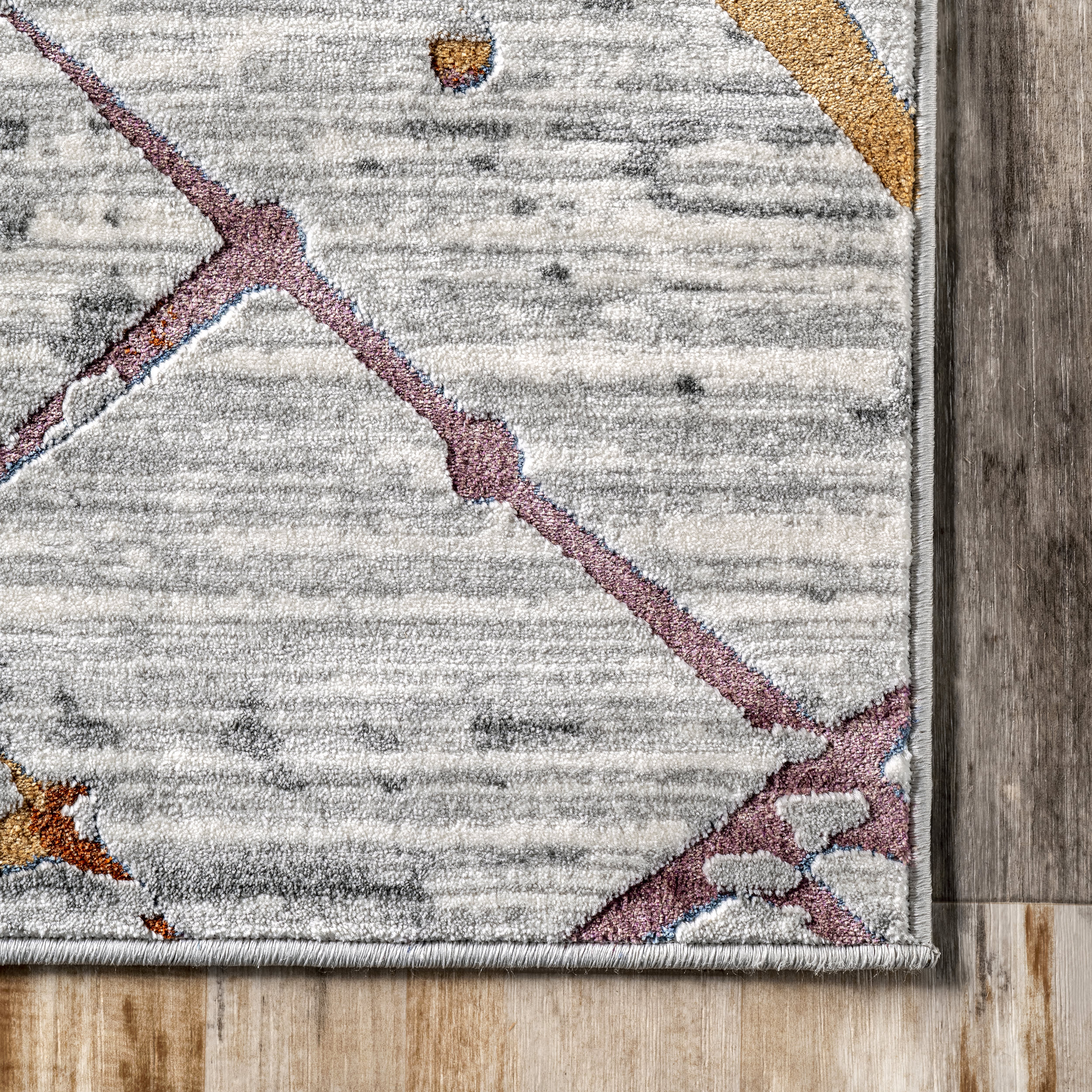 Striated Abstract Rug | Light Grey - Image 3