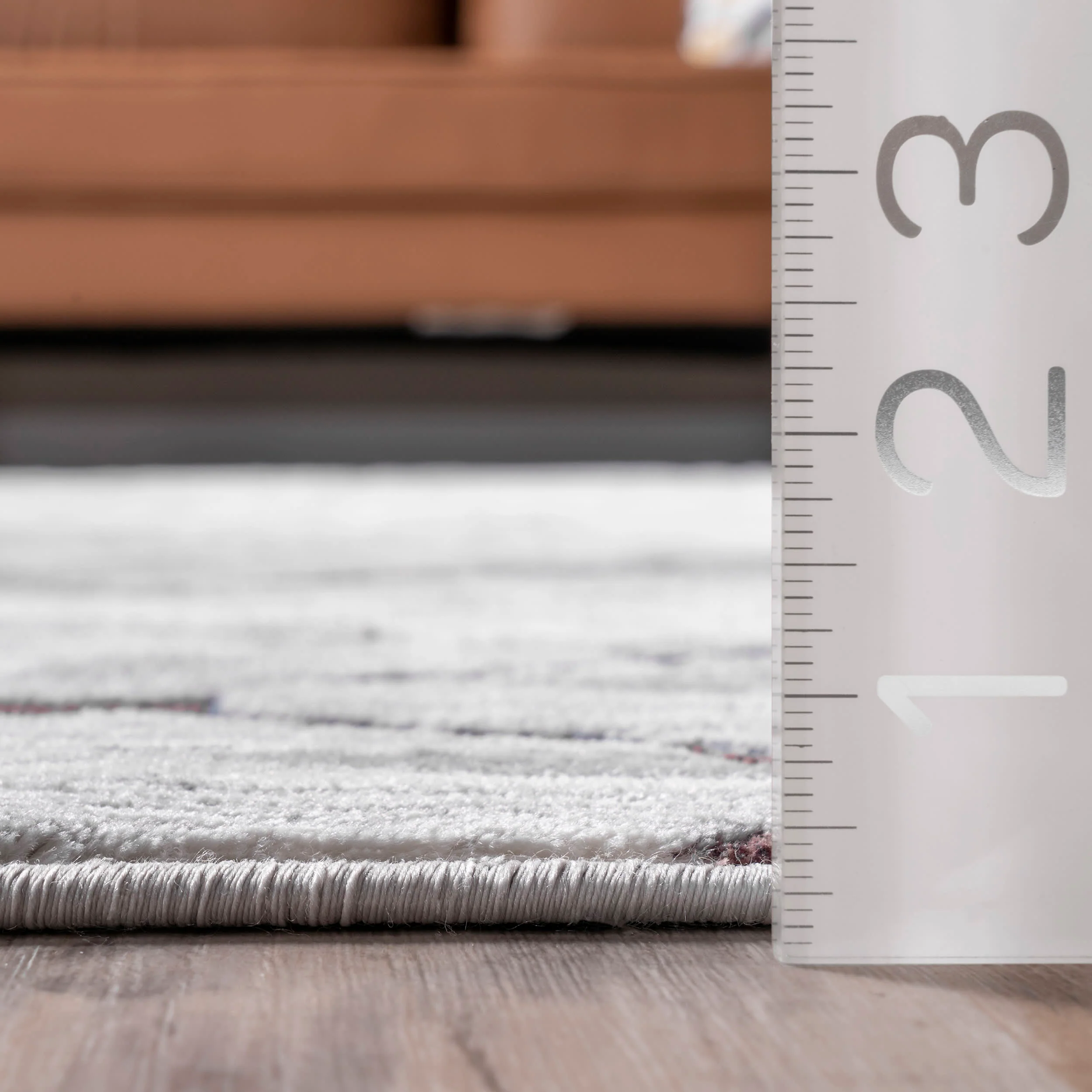 Striated Abstract Rug | Light Grey - Image 5
