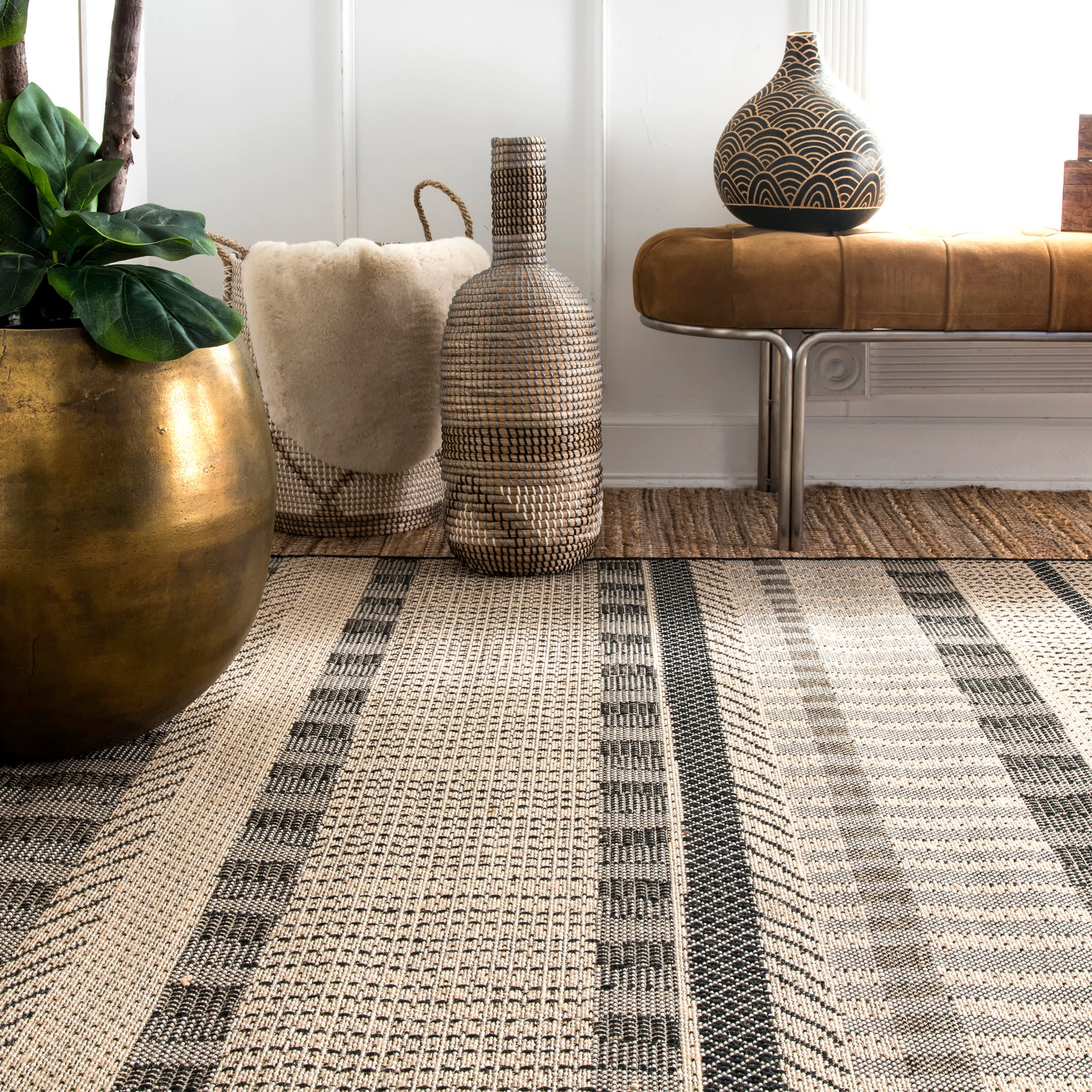 Striated Moroccan Rug | Grey - Image 4