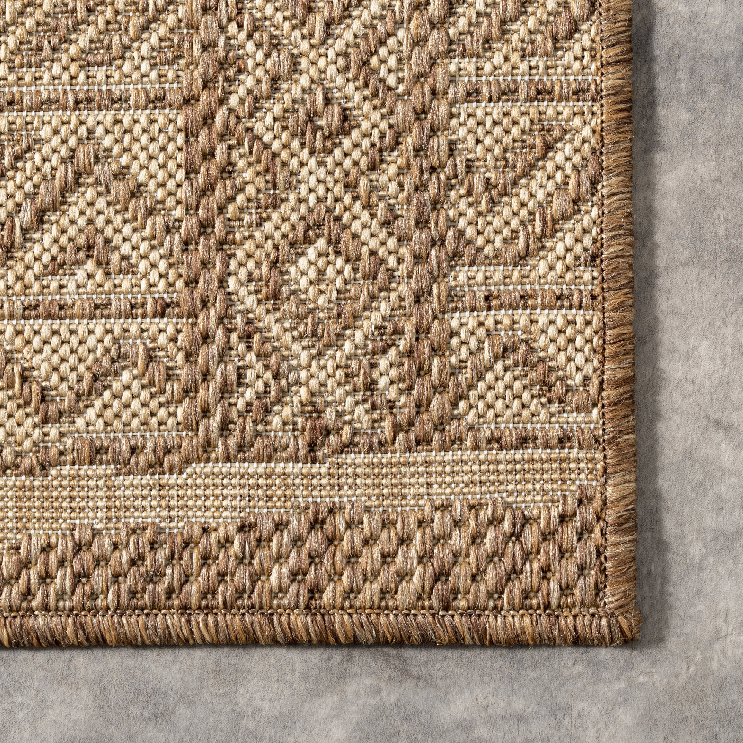 Striped Banded Indoor/Outdoor Rug | Brown - Image 3