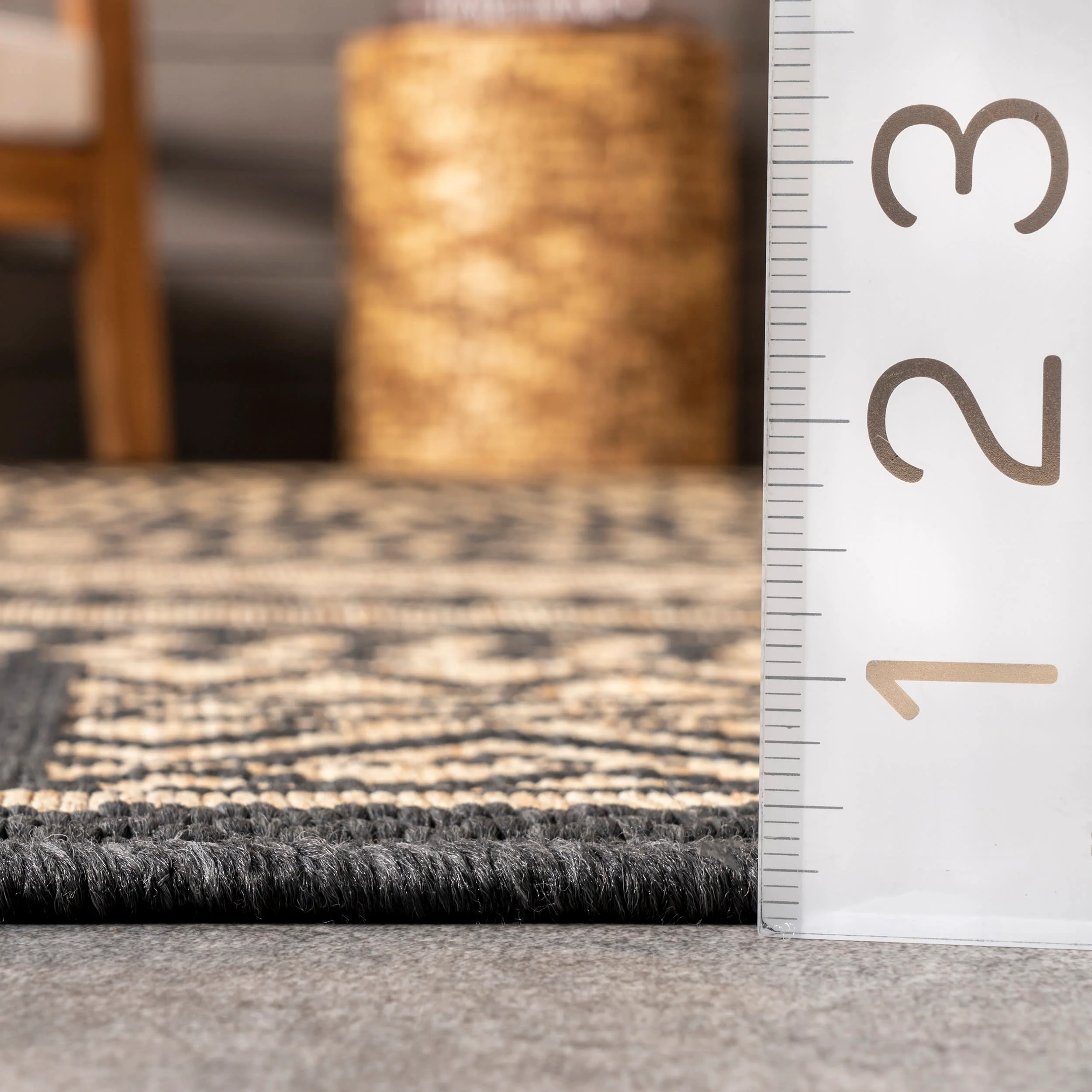 Striped Banded Indoor/Outdoor Rug | Charcoal - Image 5