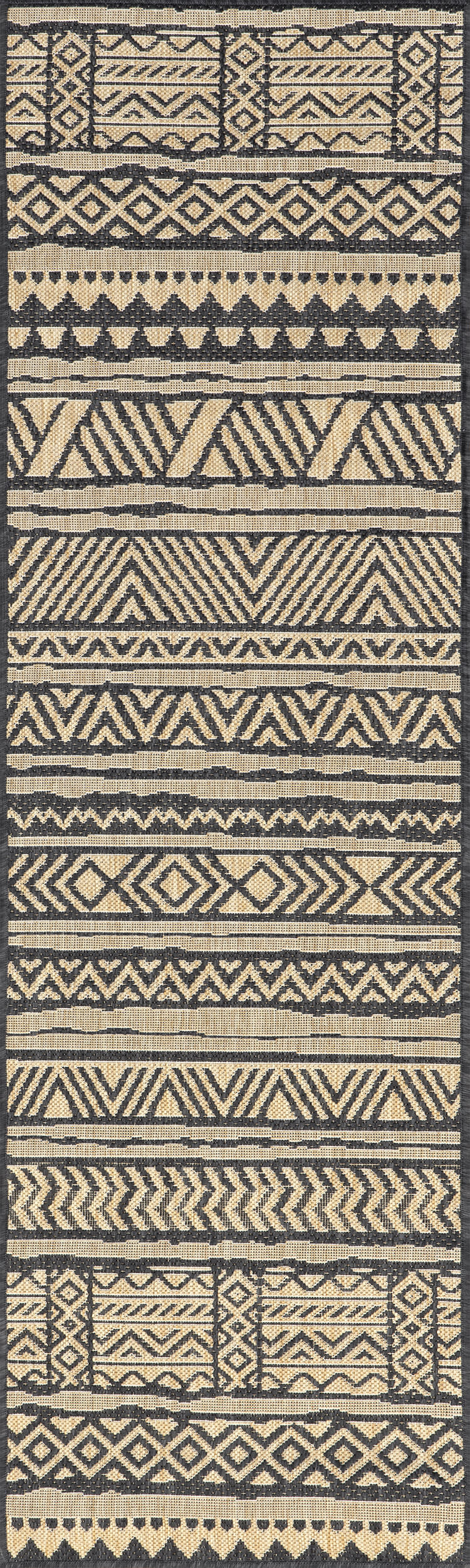 Striped Banded Indoor/Outdoor Rug | Charcoal