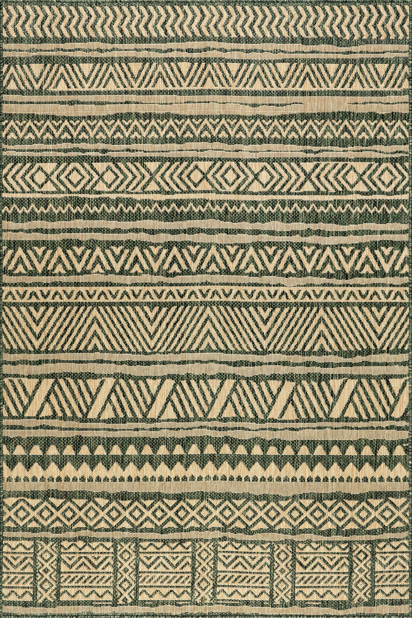 Striped Banded Indoor/Outdoor Rug | Green