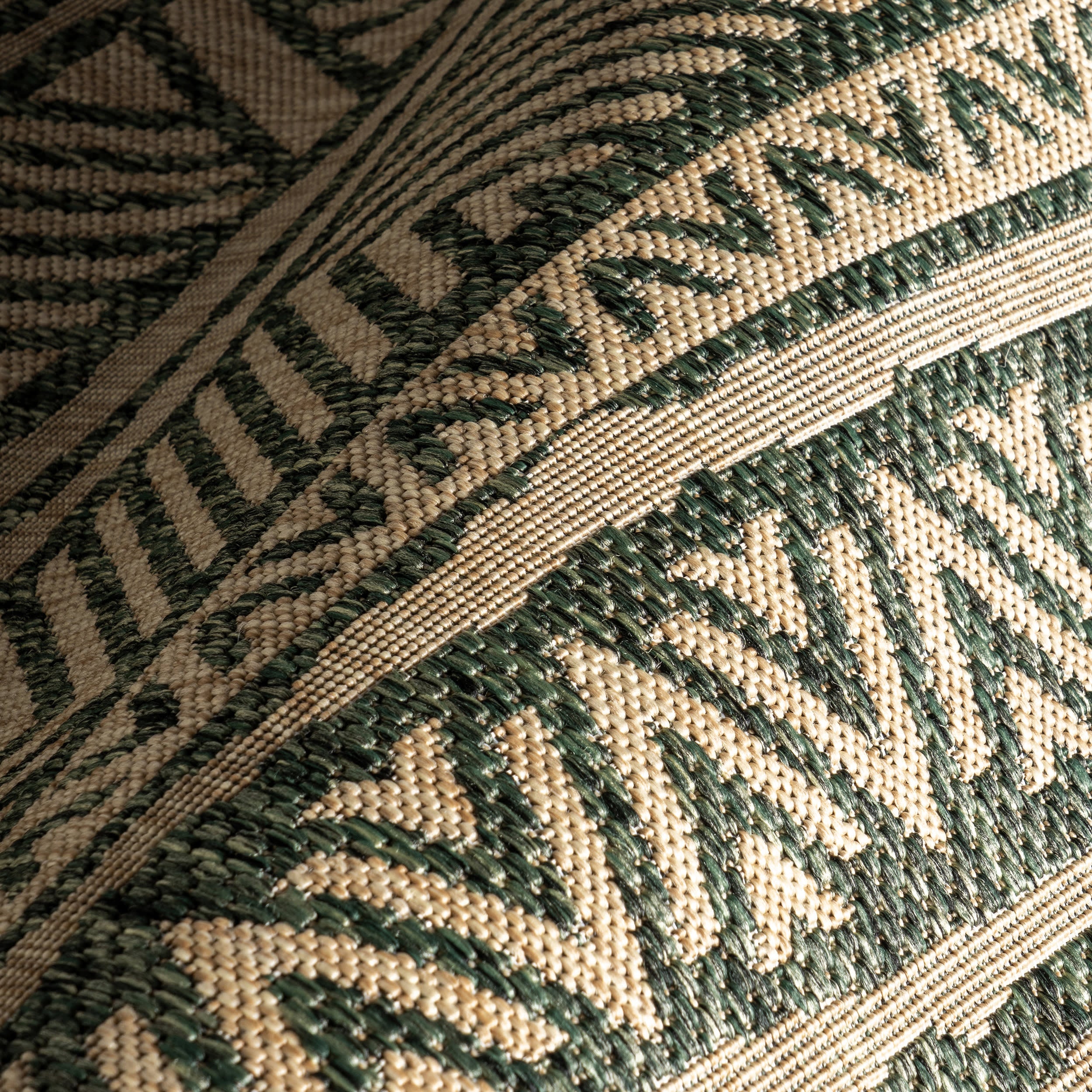 Striped Banded Indoor/Outdoor Rug | Green - Image 3