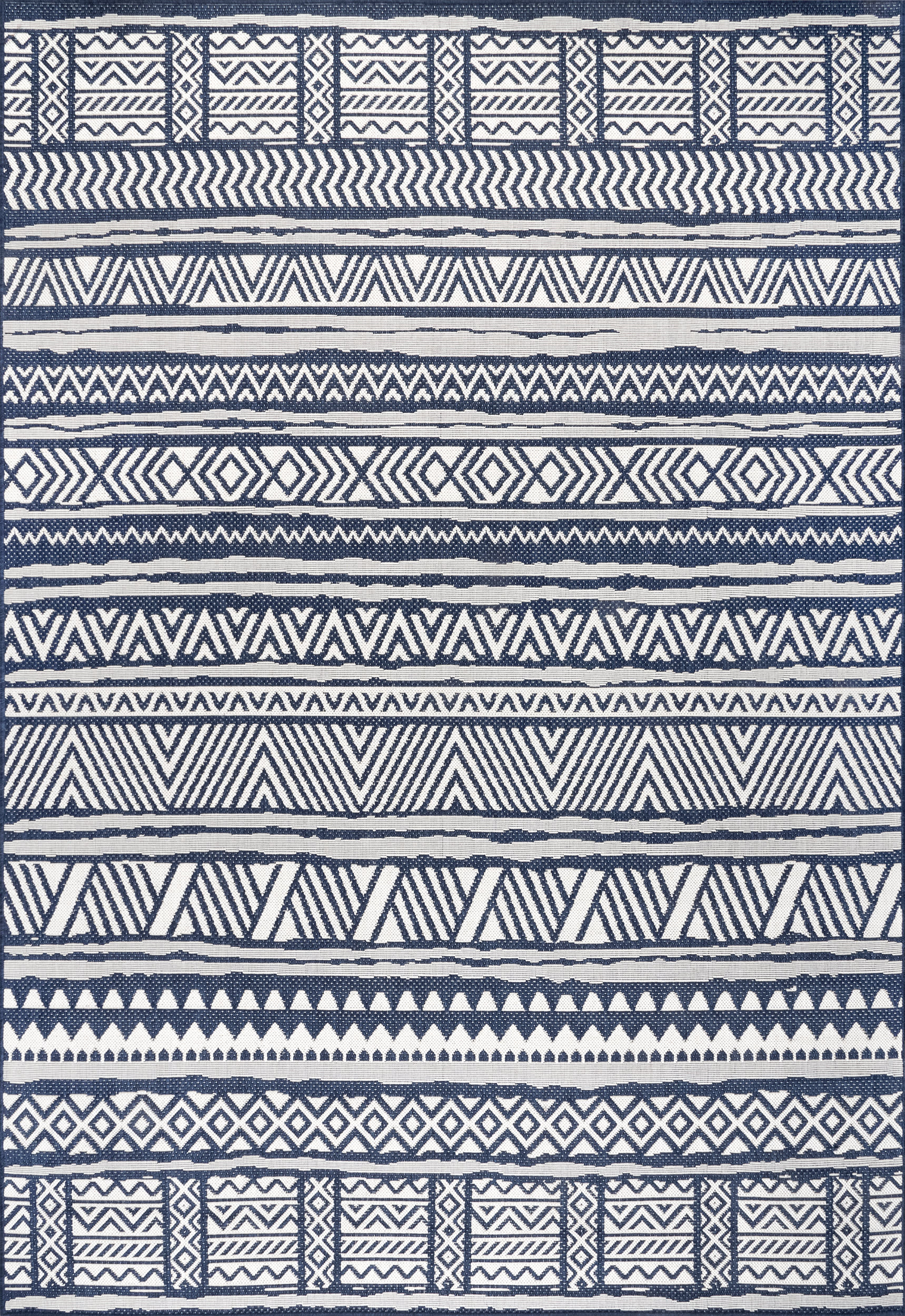 Striped Banded Indoor/Outdoor Rug | Navy