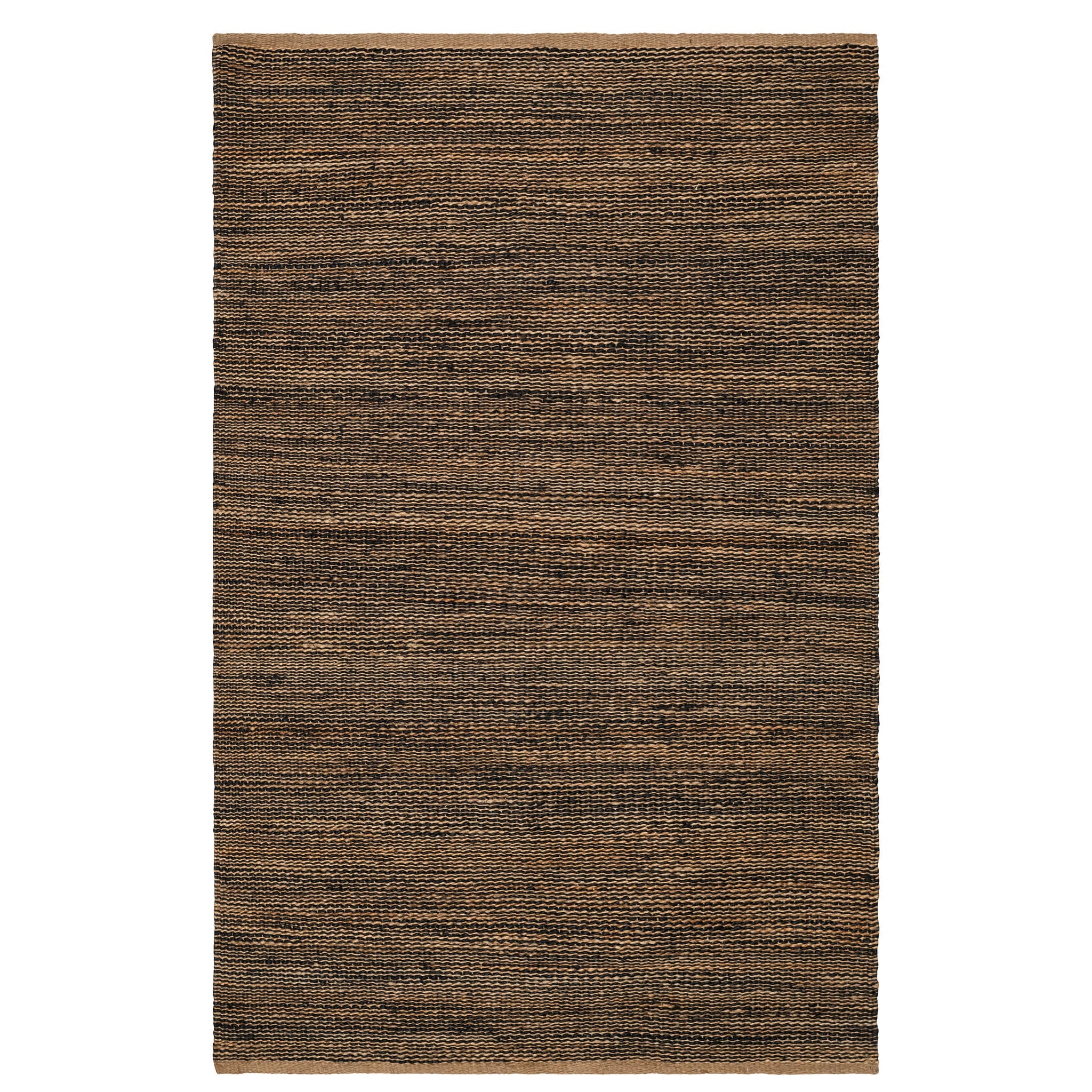 Striped Handwoven Jute Rug | Black/Natural