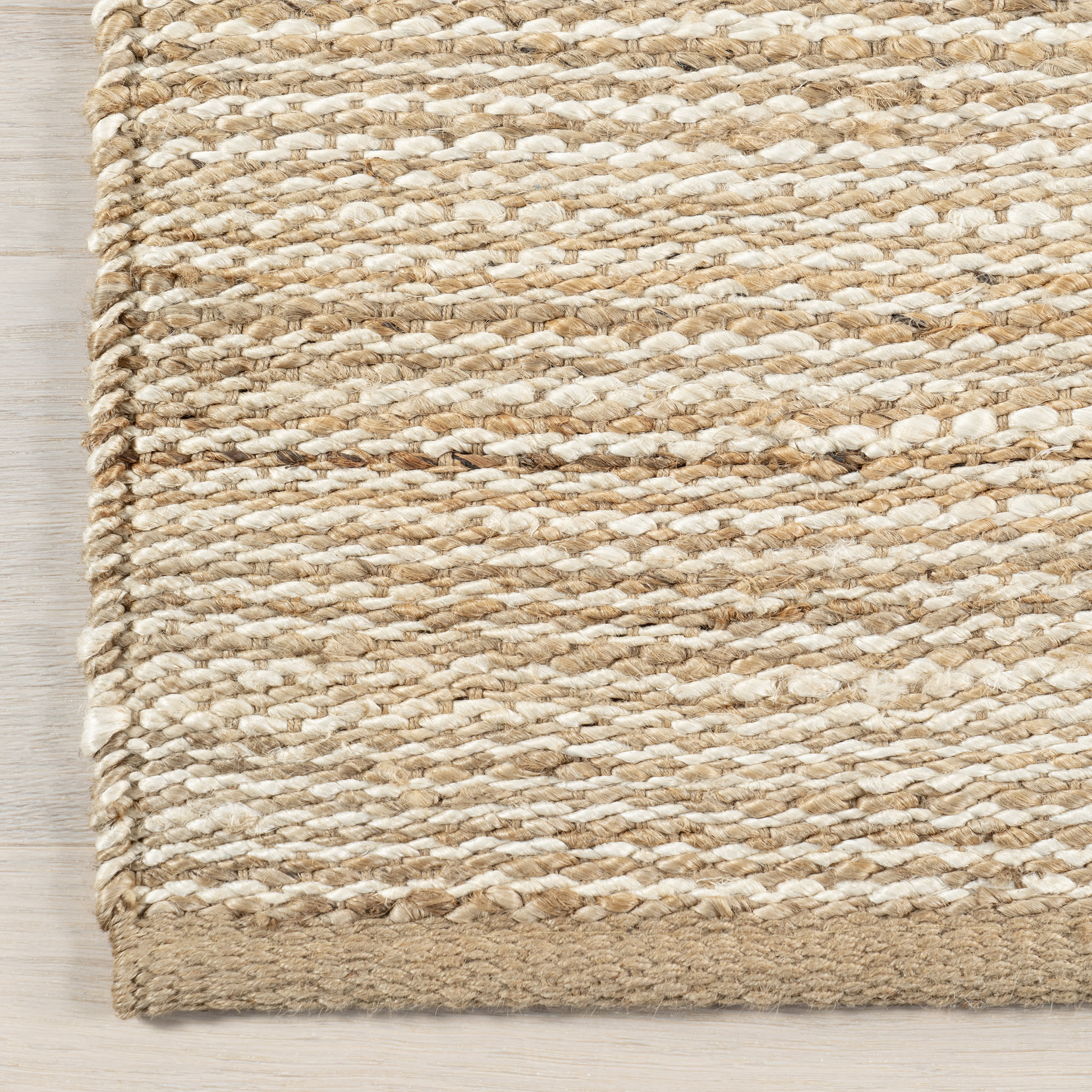 Striped Handwoven Jute Rug | Ivory - Image 3
