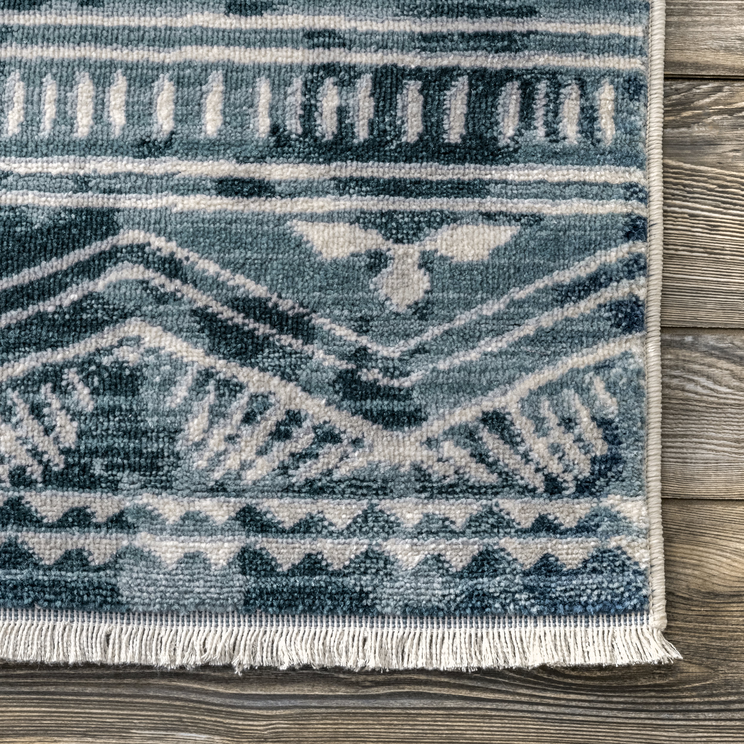 Striped Relief Rug | Blue - Image 3