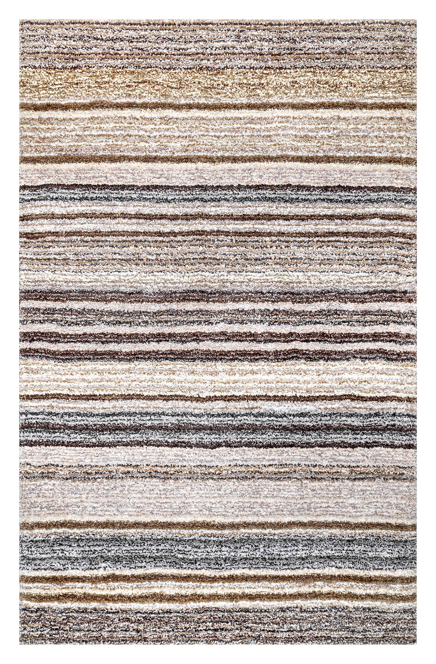 Striped Shaggy Rug | Beige